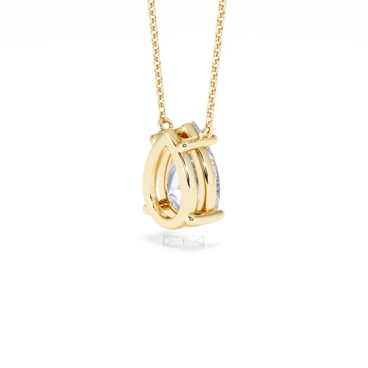Wanderlust Floating Pear Cut Lab Diamond Solitaire Necklace 2.00ct H/SI in 9K Gold,Premium - Image 40