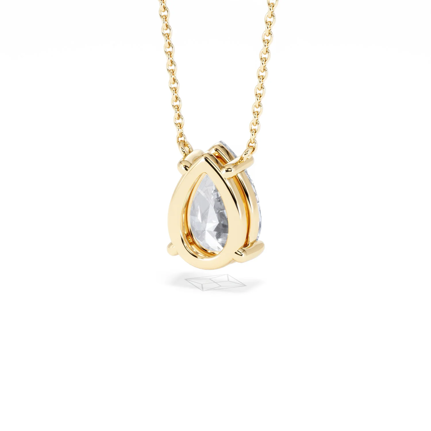 Wanderlust Floating Pear Cut Lab Diamond Solitaire Necklace 2.00ct H/SI in 9K Gold,Premium - Image 45