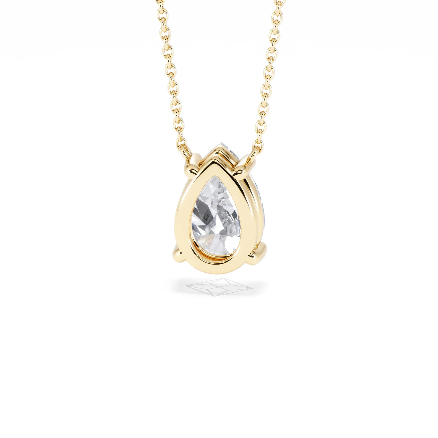 Wanderlust Floating Pear Cut Lab Diamond Solitaire Necklace 2.00ct H/SI in 9K Gold,Premium - Image 48