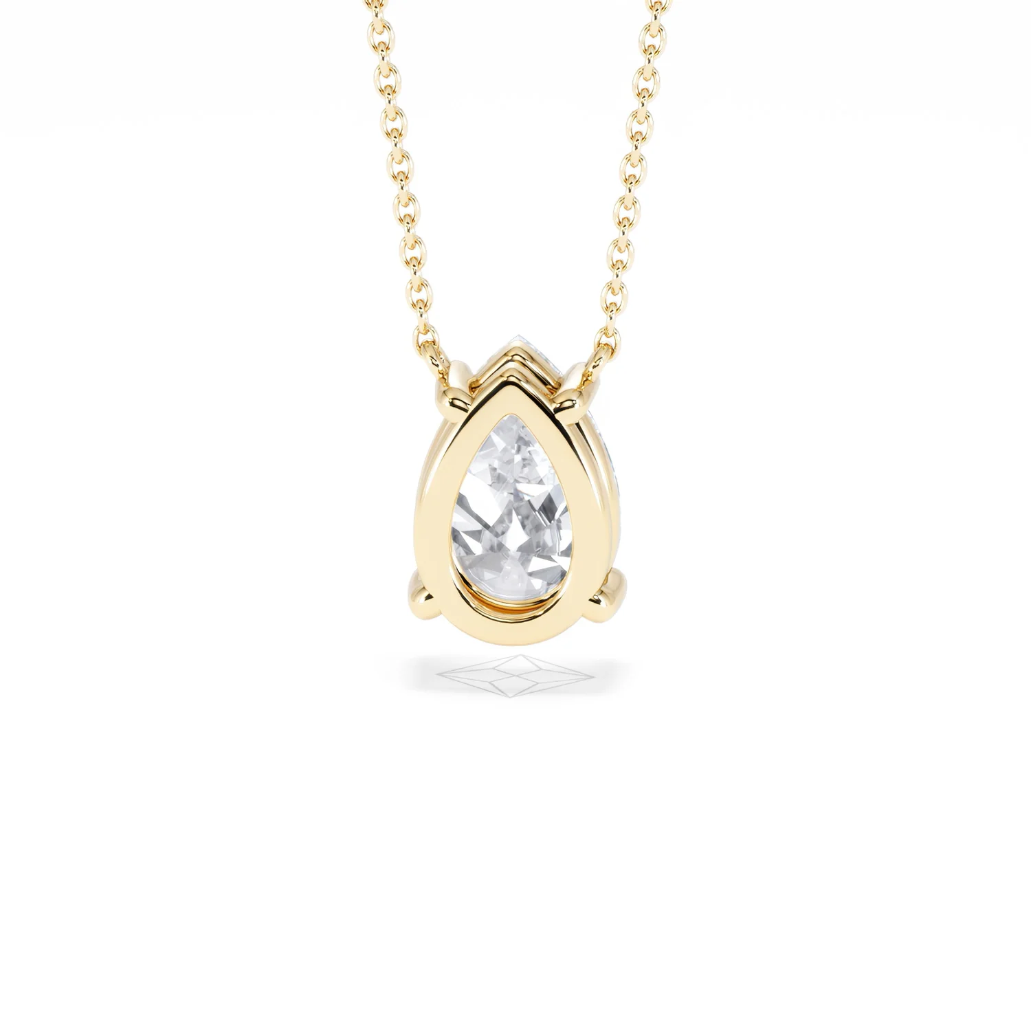 Wanderlust Floating Pear Cut Lab Diamond Solitaire Necklace 2.00ct H/SI in 9K Gold,Premium - Image 49