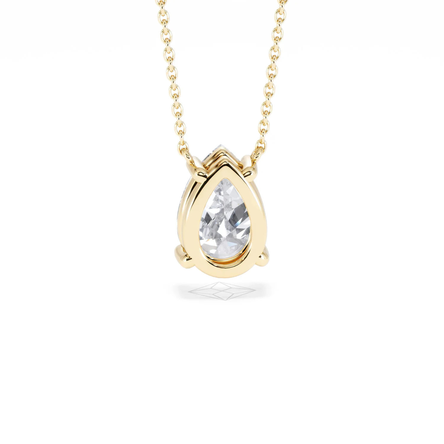 Wanderlust Floating Pear Cut Lab Diamond Solitaire Necklace 2.00ct H/SI in 9K Gold,Premium - Image 51