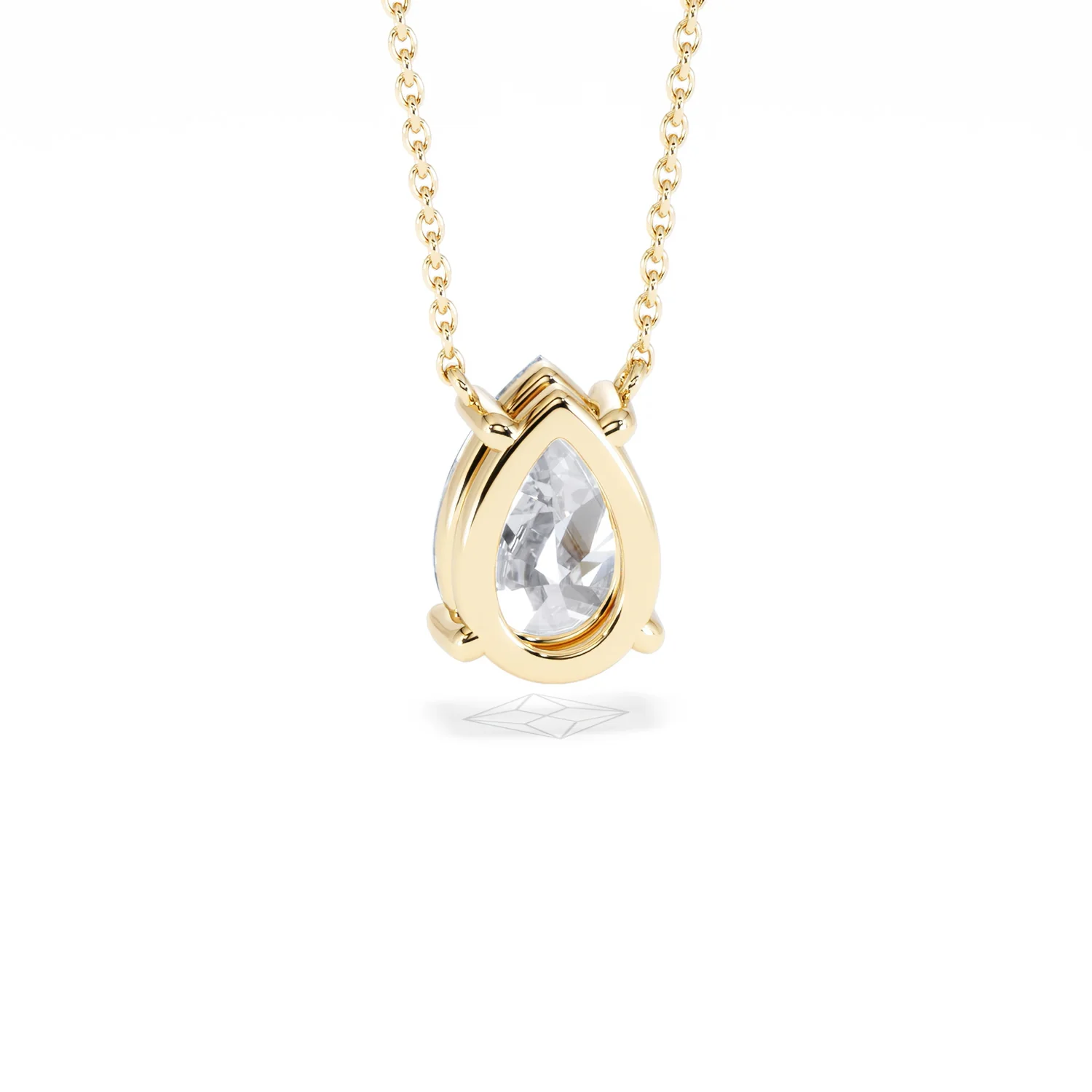 Wanderlust Floating Pear Cut Lab Diamond Solitaire Necklace 2.00ct H/SI in 9K Gold,Premium - Image 52