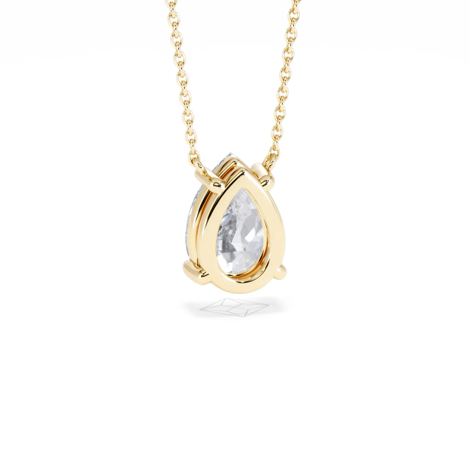 Wanderlust Floating Pear Cut Lab Diamond Solitaire Necklace 2.00ct H/SI in 9K Gold,Premium - Image 53