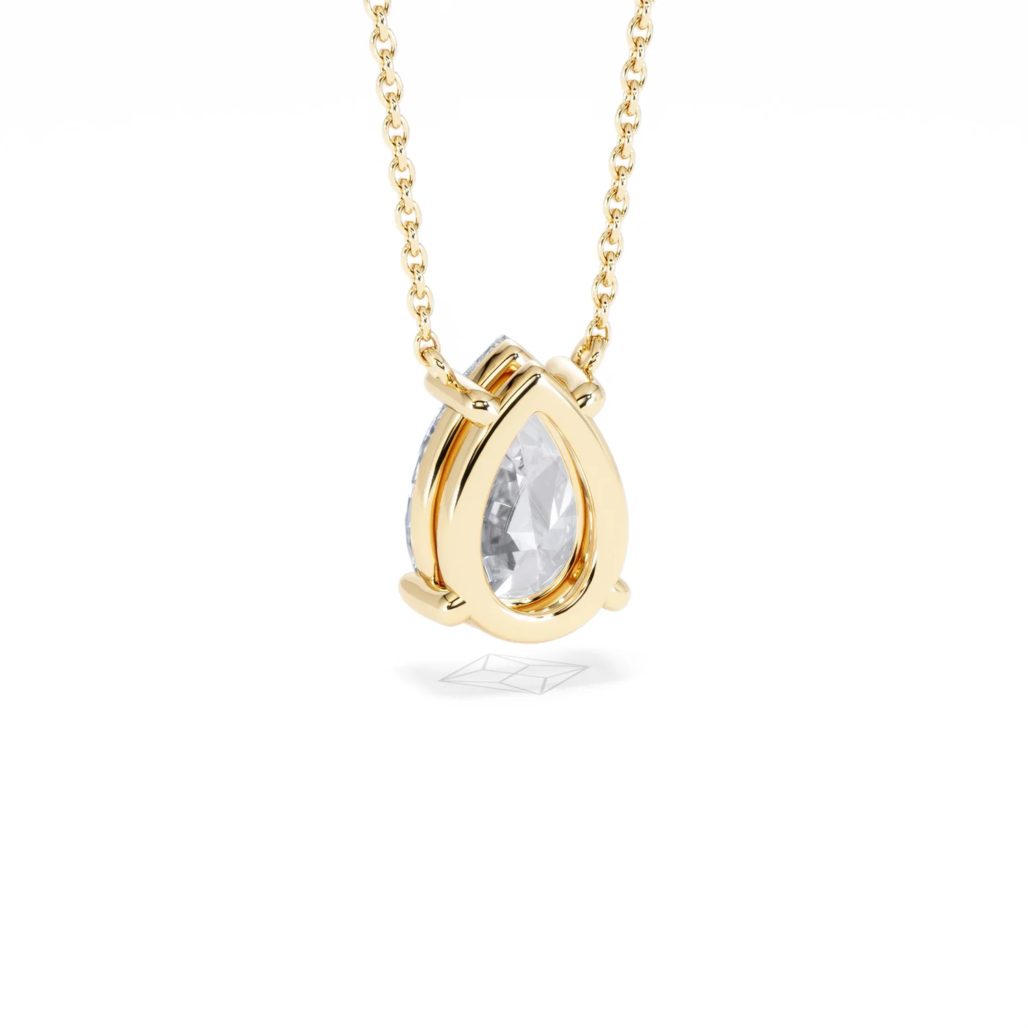 Wanderlust Floating Pear Cut Lab Diamond Solitaire Necklace 2.00ct H/SI in 9K Gold,Premium - Image 54