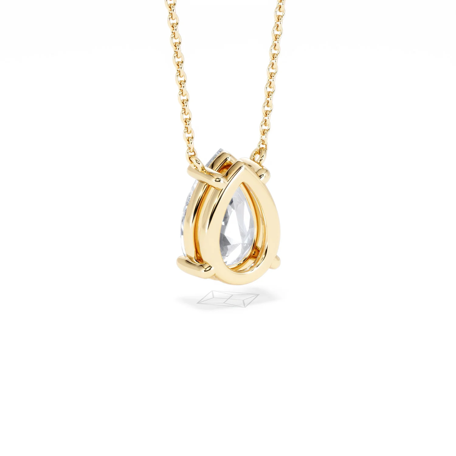 Wanderlust Floating Pear Cut Lab Diamond Solitaire Necklace 2.00ct H/SI in 9K Gold,Premium - Image 56