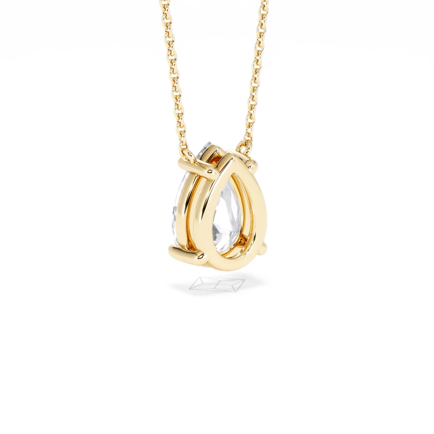 Wanderlust Floating Pear Cut Lab Diamond Solitaire Necklace 2.00ct H/SI in 9K Gold,Premium - Image 57