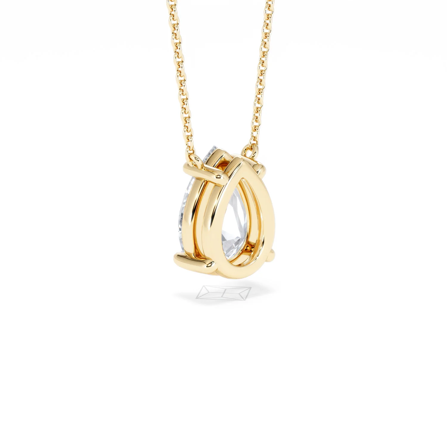 Wanderlust Floating Pear Cut Lab Diamond Solitaire Necklace 2.00ct H/SI in 9K Gold,Premium - Image 58