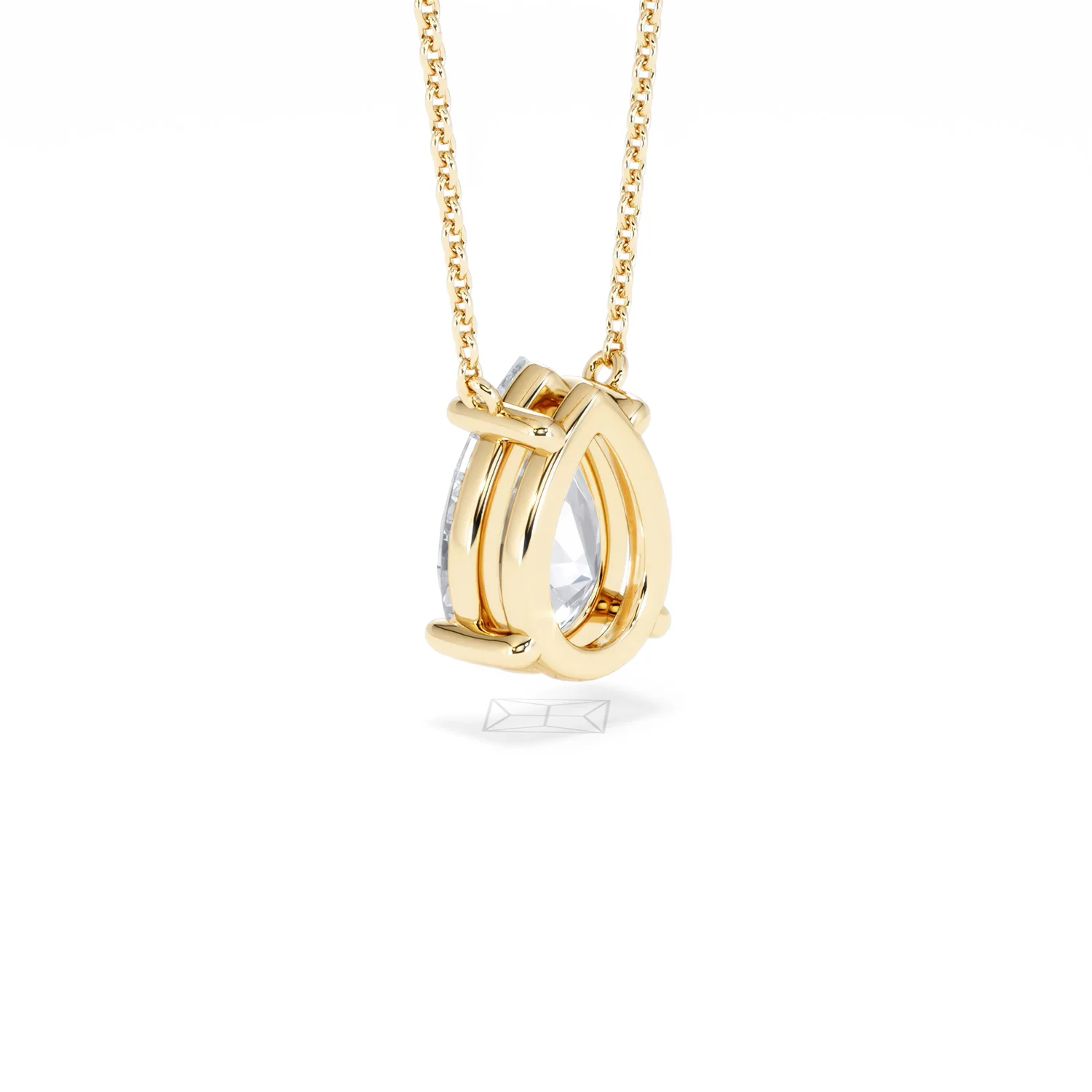 Wanderlust Floating Pear Cut Lab Diamond Solitaire Necklace 2.00ct H/SI in 9K Gold,Premium - Image 59