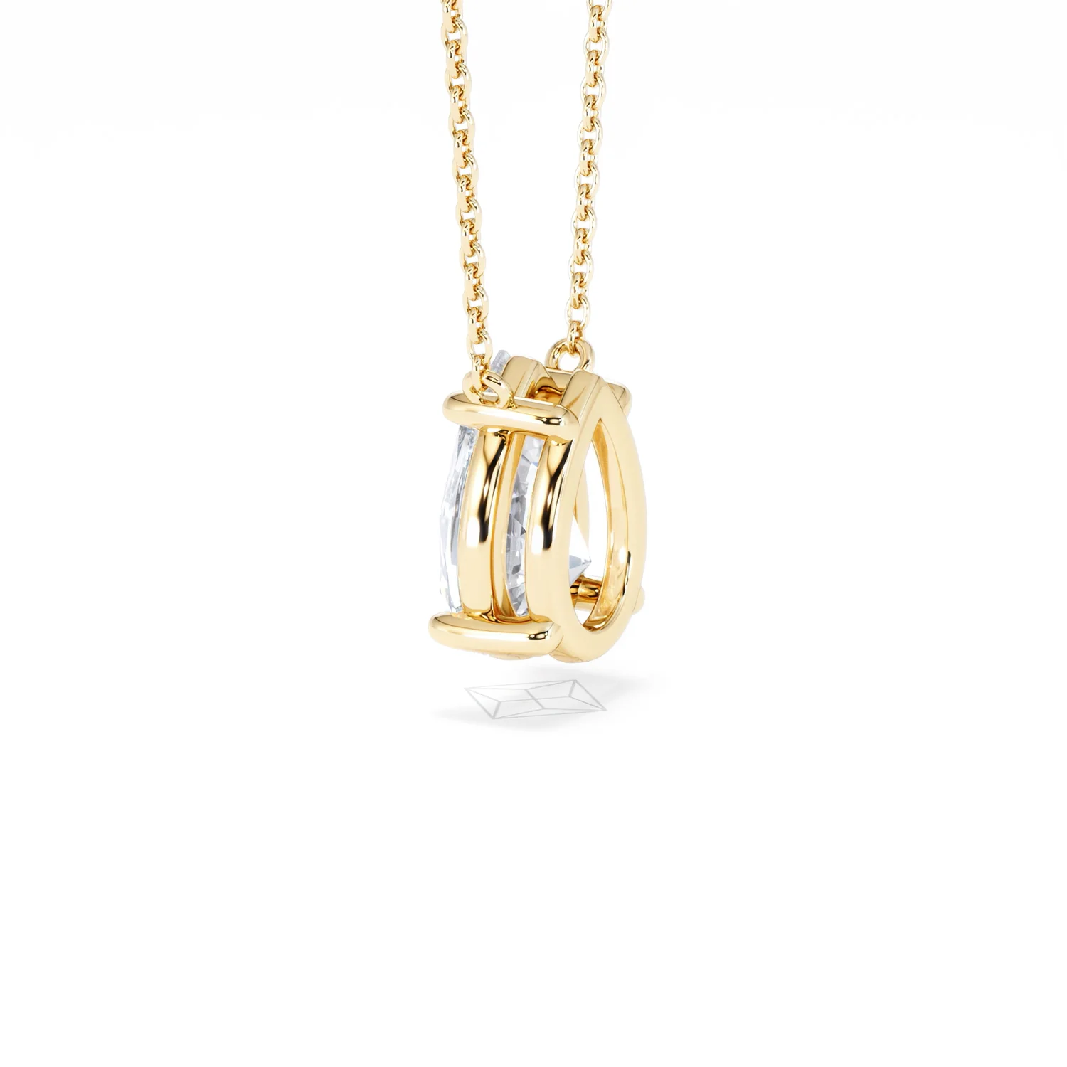 Wanderlust Floating Pear Cut Lab Diamond Solitaire Necklace 2.00ct H/SI in 9K Gold,Premium - Image 63