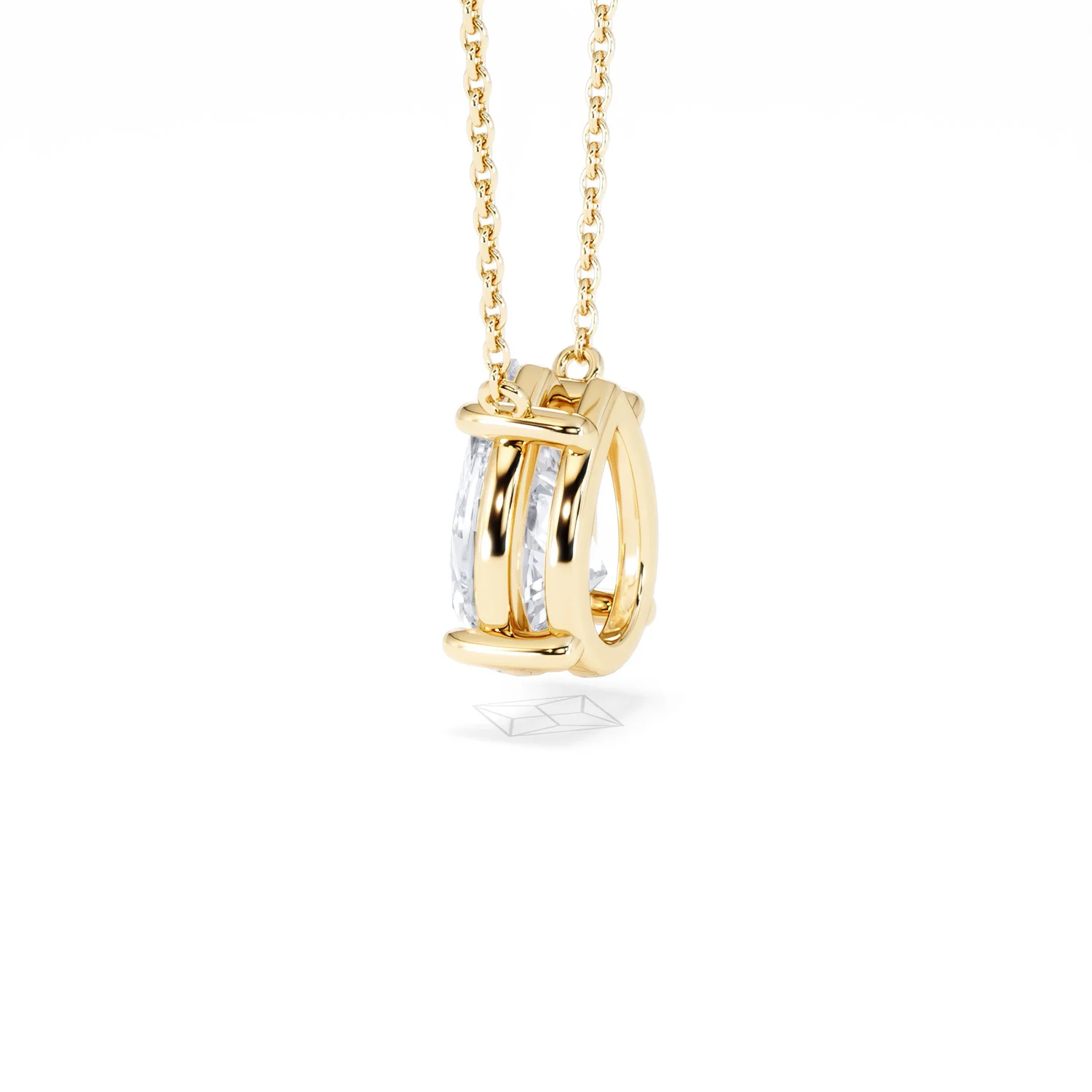 Wanderlust Floating Pear Cut Lab Diamond Solitaire Necklace 2.00ct H/SI in 9K Gold,Premium - Image 64