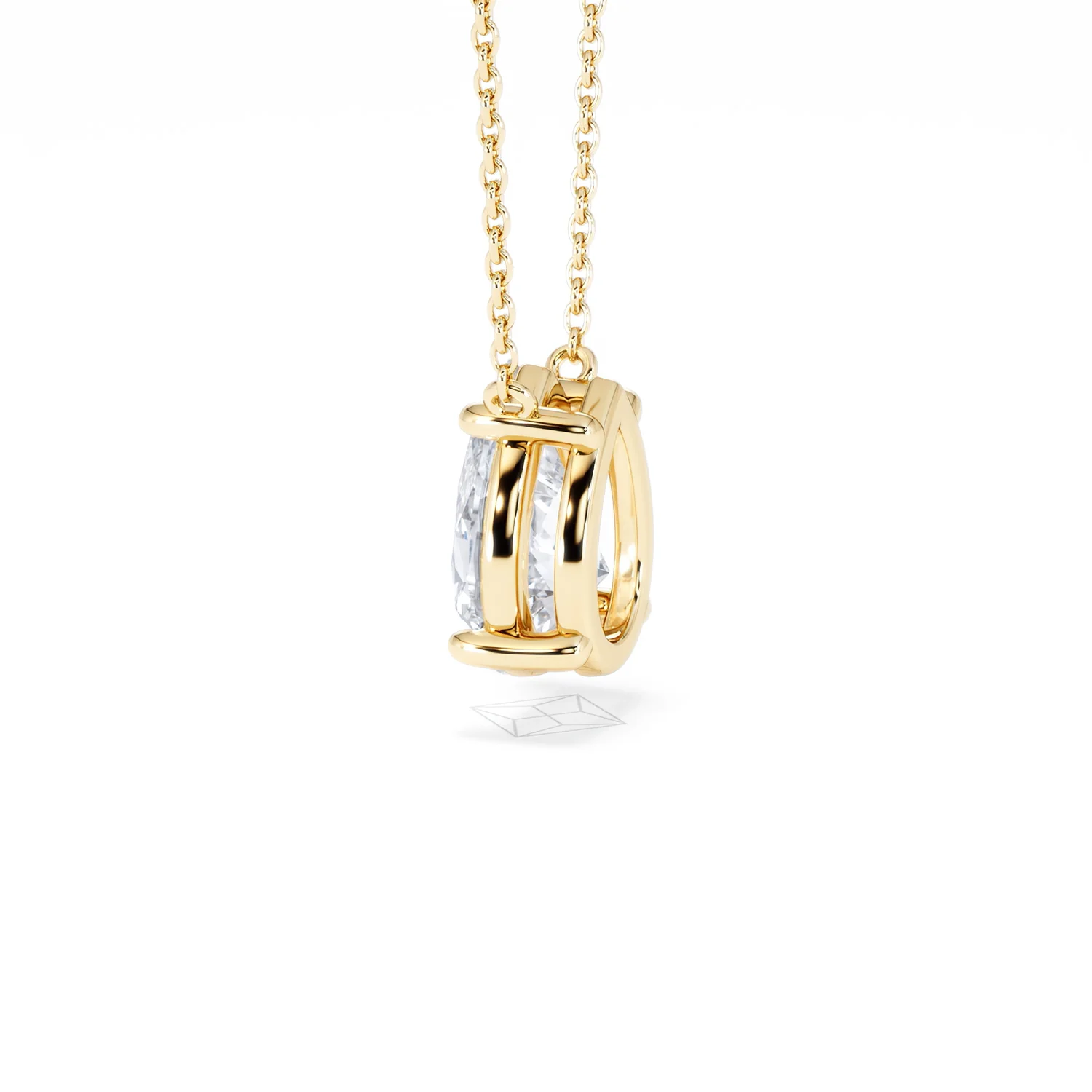 Wanderlust Floating Pear Cut Lab Diamond Solitaire Necklace 2.00ct H/SI in 9K Gold,Premium - Image 65