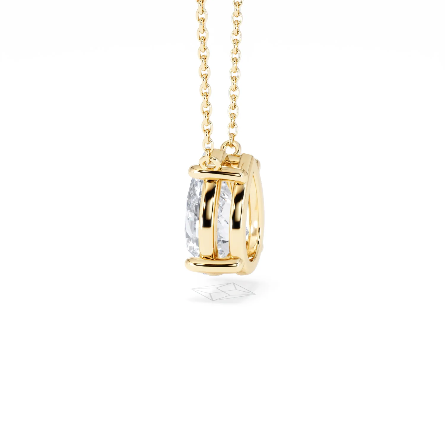 Wanderlust Floating Pear Cut Lab Diamond Solitaire Necklace 2.00ct H/SI in 9K Gold,Premium - Image 66