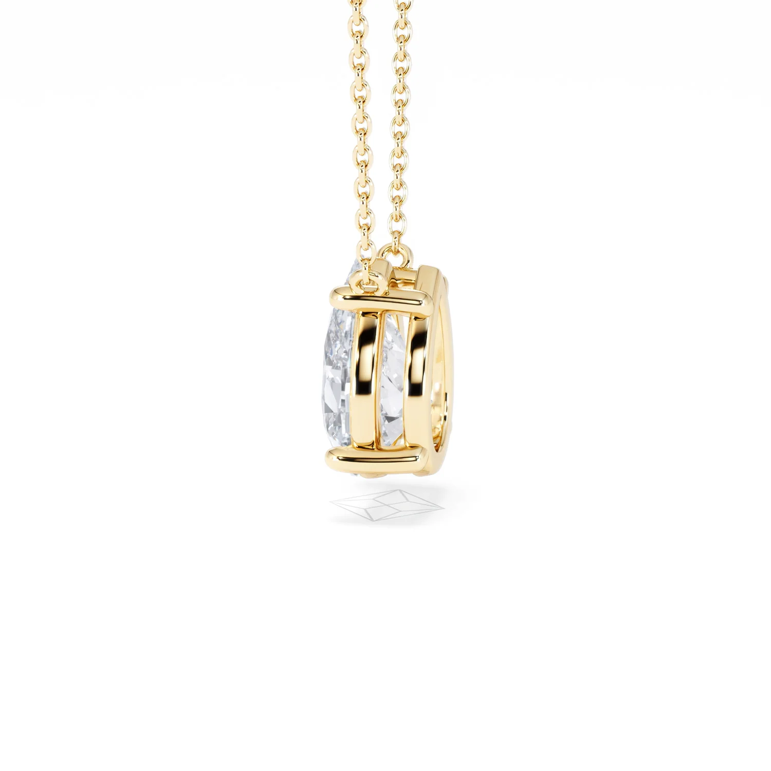 Wanderlust Floating Pear Cut Lab Diamond Solitaire Necklace 2.00ct H/SI in 9K Gold,Premium - Image 67