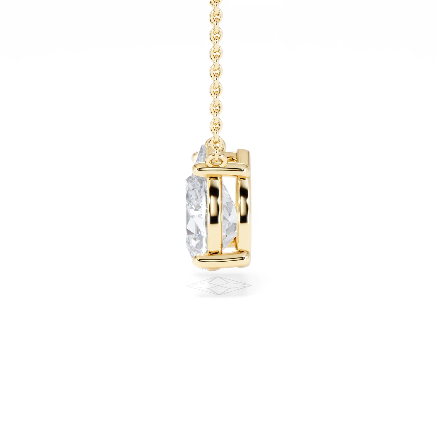 Wanderlust Floating Pear Cut Lab Diamond Solitaire Necklace 2.00ct H/SI in 9K Gold,Premium - Image 70