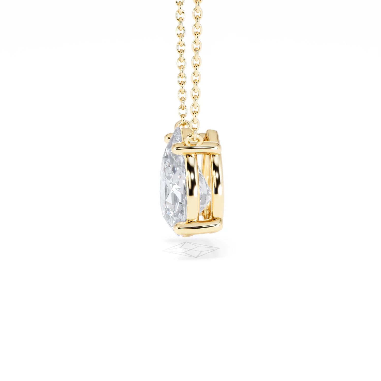 Wanderlust Floating Pear Cut Lab Diamond Solitaire Necklace 2.00ct H/SI in 9K Gold,Premium - Image 72