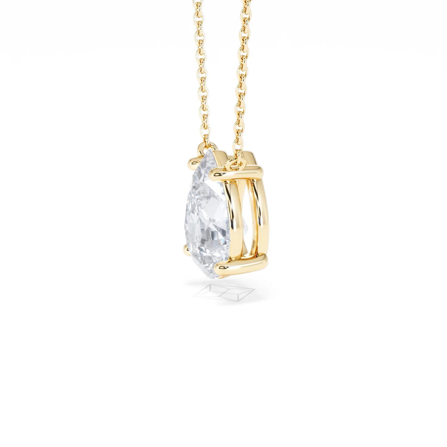 Wanderlust Floating Pear Cut Lab Diamond Solitaire Necklace 2.00ct H/SI in 9K Gold,Premium - Image 75