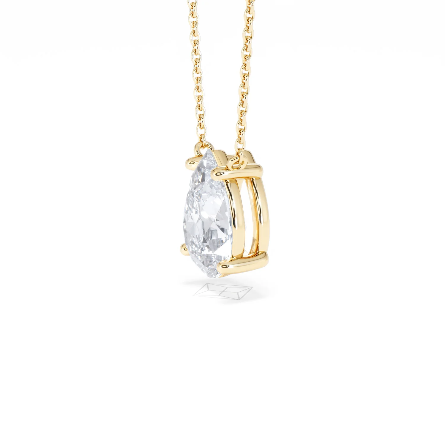 Wanderlust Floating Pear Cut Lab Diamond Solitaire Necklace 2.00ct H/SI in 9K Gold,Premium - Image 76