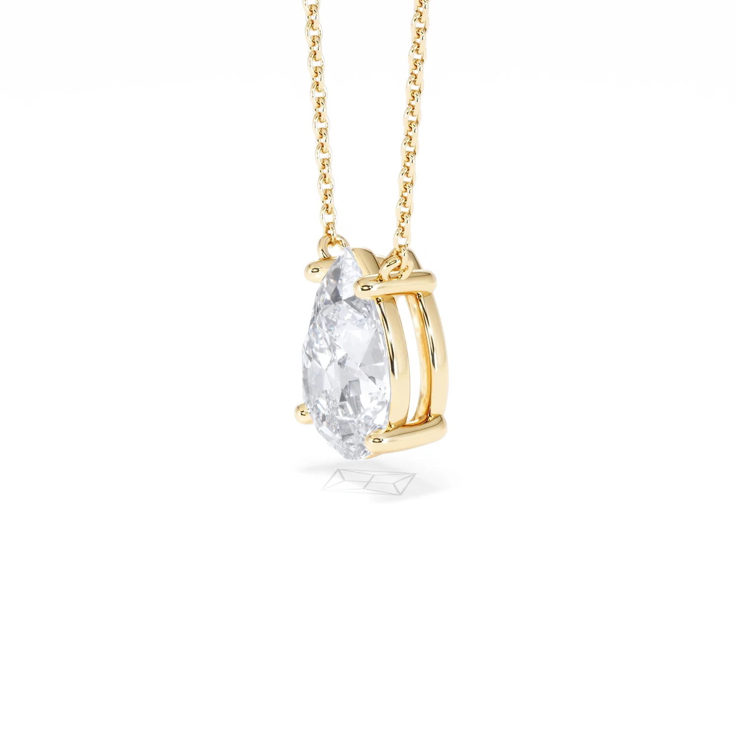 Wanderlust Floating Pear Cut Lab Diamond Solitaire Necklace 2.00ct H/SI in 9K Gold,Premium - Image 77