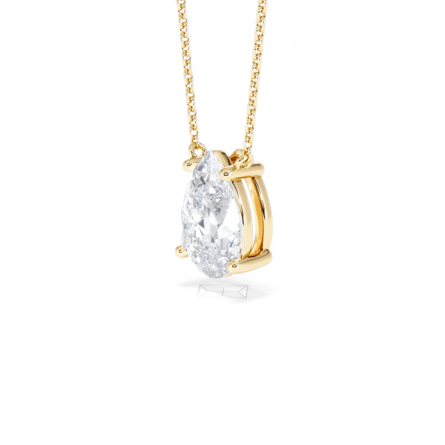 Wanderlust Floating Pear Cut Lab Diamond Solitaire Necklace 2.00ct H/SI in 9K Gold,Premium - Image 79