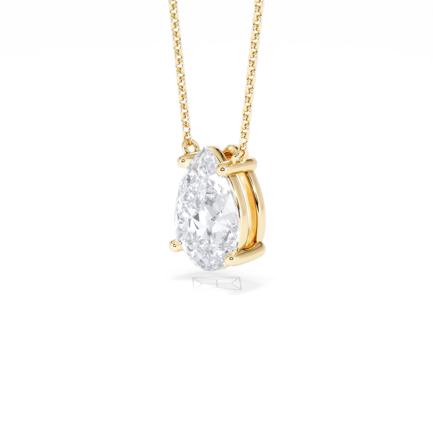 Wanderlust Floating Pear Cut Lab Diamond Solitaire Necklace 2.00ct H/SI in 9K Gold,Premium - Image 80
