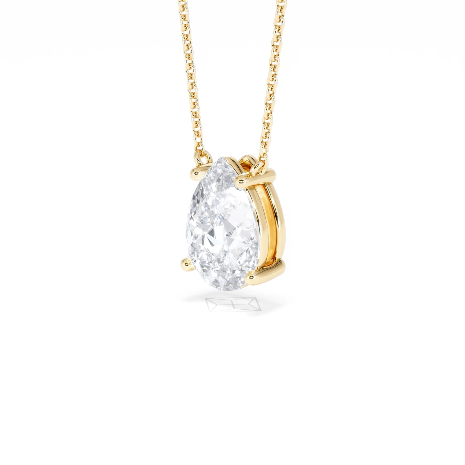 Wanderlust Floating Pear Cut Lab Diamond Solitaire Necklace 2.00ct H/SI in 9K Gold,Premium - Image 81
