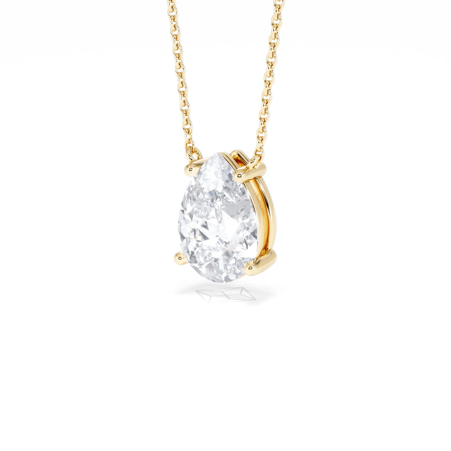 Wanderlust Floating Pear Cut Lab Diamond Solitaire Necklace 2.00ct H/SI in 9K Gold,Premium - Image 83