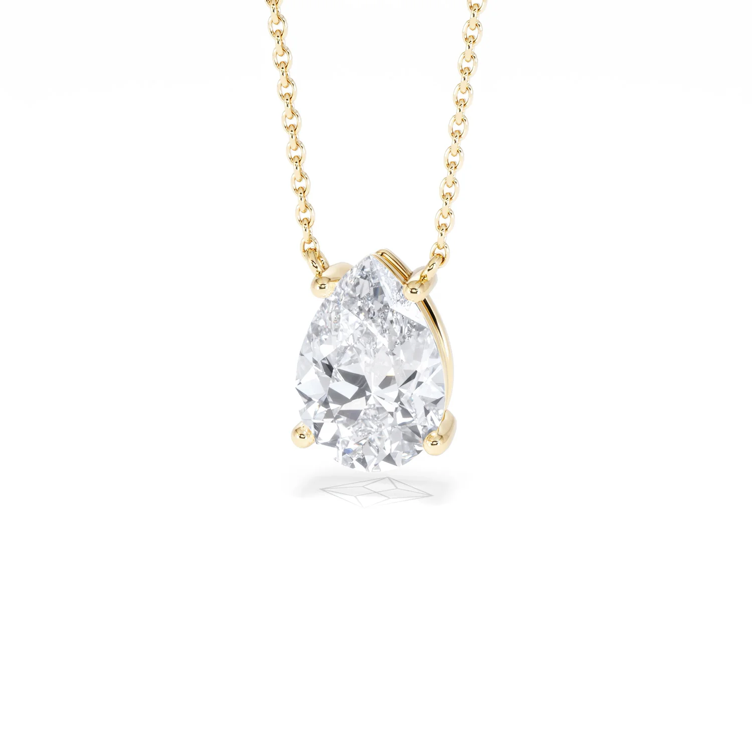 Wanderlust Floating Pear Cut Lab Diamond Solitaire Necklace 2.00ct H/SI in 9K Gold,Premium - Image 87