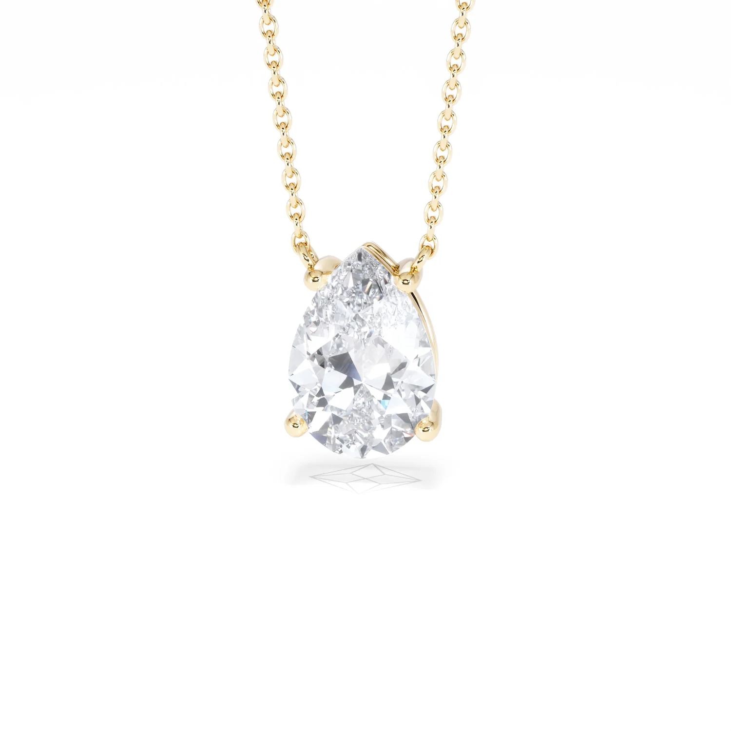 Wanderlust Floating Pear Cut Lab Diamond Solitaire Necklace 2.00ct H/SI in 9K Gold,Premium - Image 88