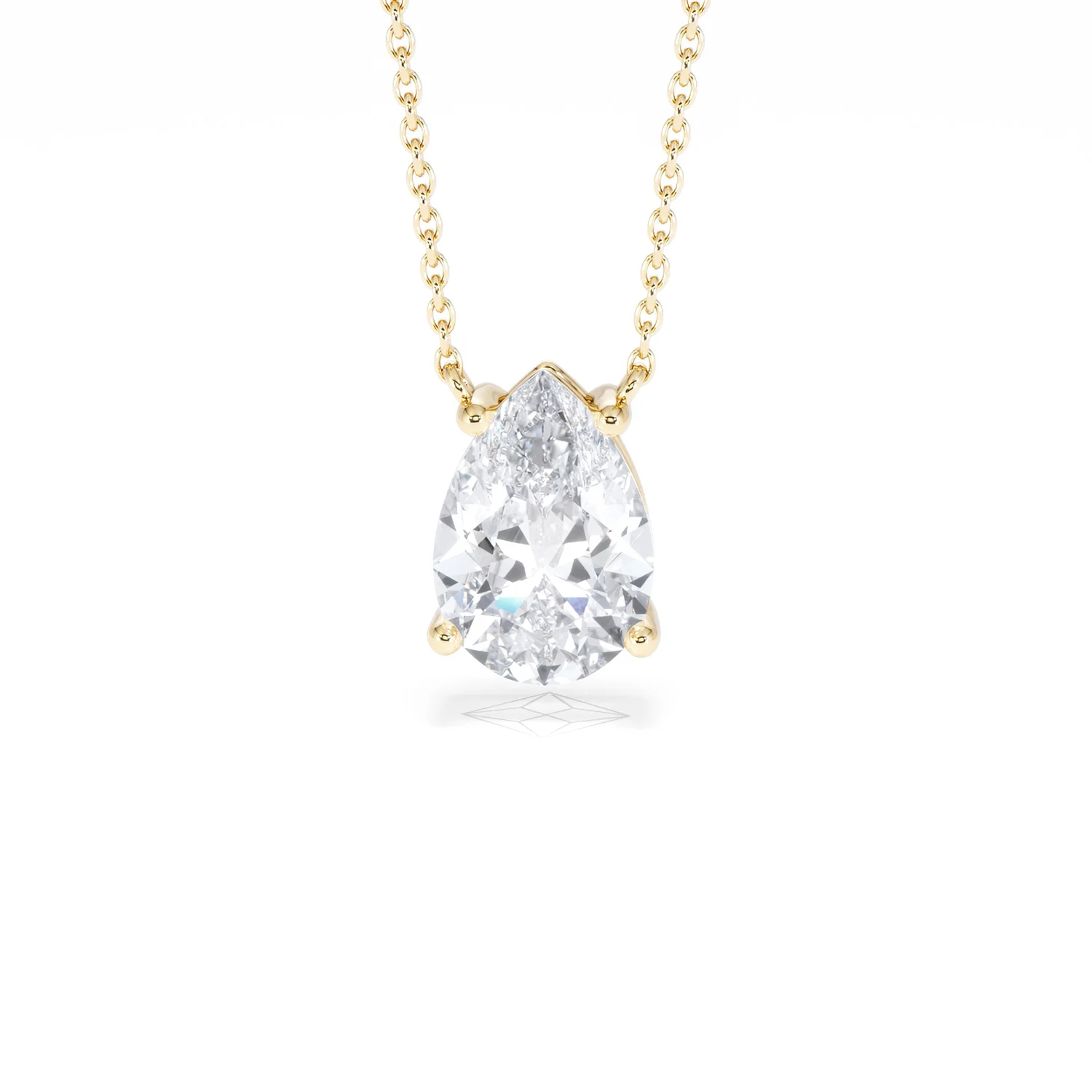 Wanderlust Floating Pear Cut Lab Diamond Solitaire Necklace 2.00ct H/SI in 9K Gold,Premium - Image 89