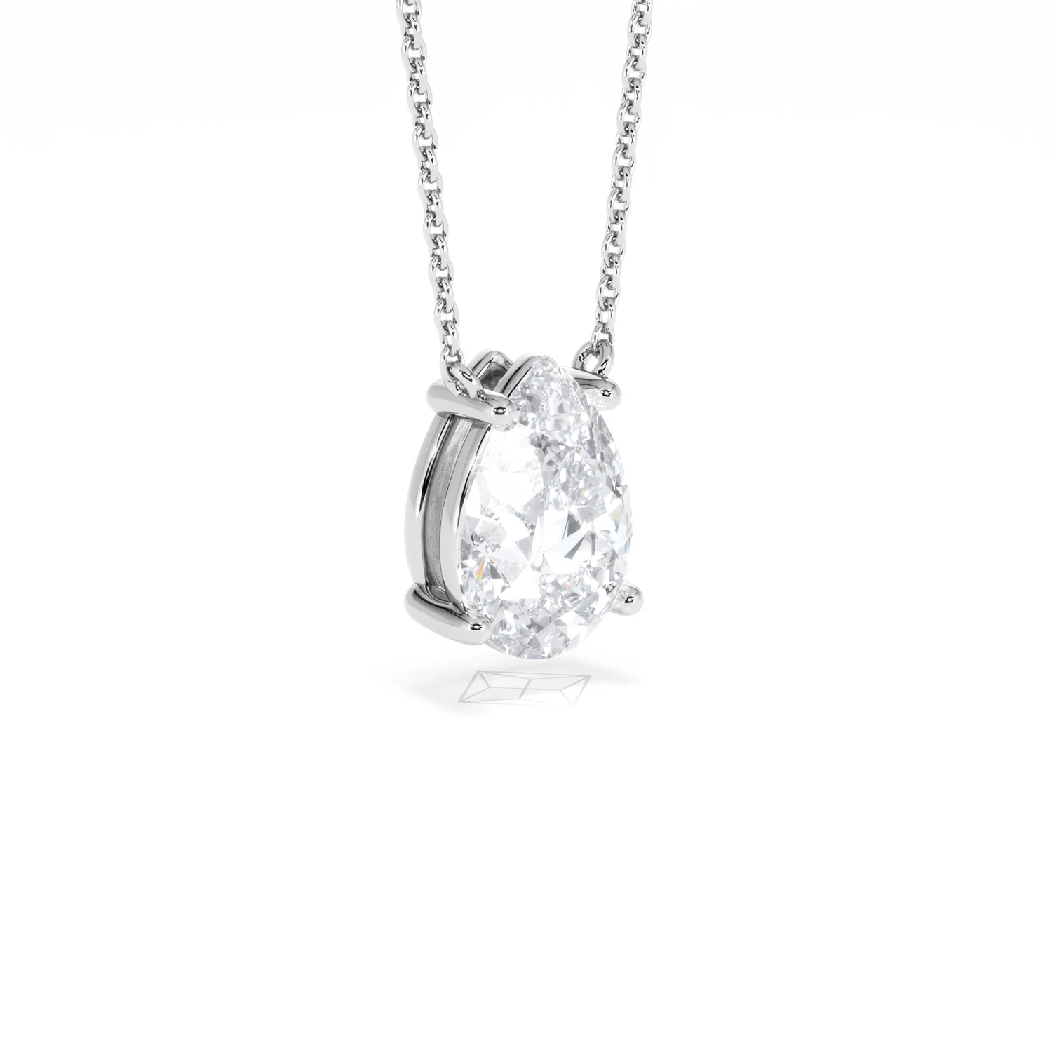 Wanderlust Floating Pear Cut Lab Diamond Solitaire Necklace 2.00ct H/SI in 9K White Gold - Image 18