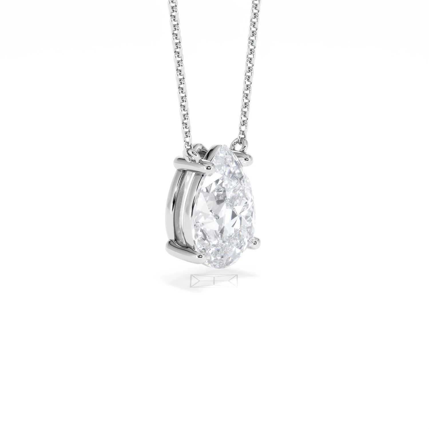 Wanderlust Floating Pear Cut Lab Diamond Solitaire Necklace 2.00ct H/SI in 9K White Gold - Image 20
