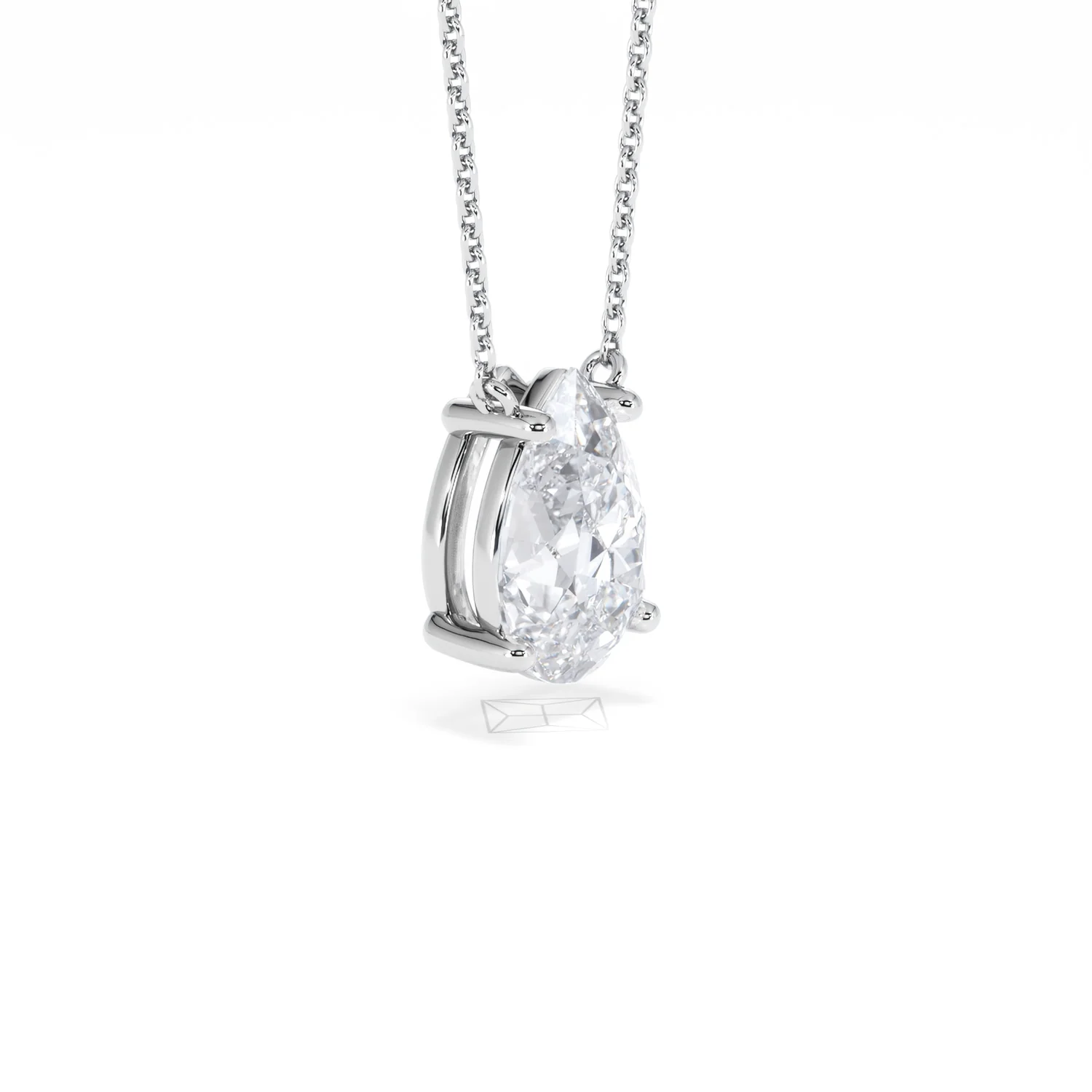 Wanderlust Floating Pear Cut Lab Diamond Solitaire Necklace 2.00ct H/SI in 9K White Gold - Image 21