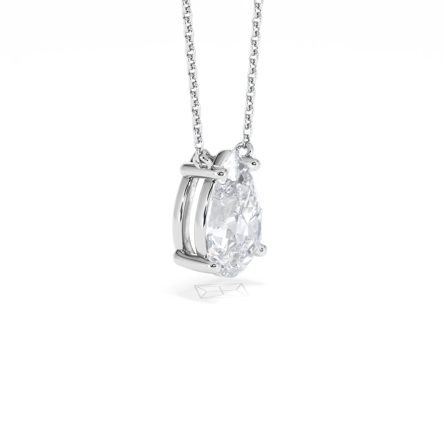 Wanderlust Floating Pear Cut Lab Diamond Solitaire Necklace 2.00ct H/SI in 9K White Gold - Image 22