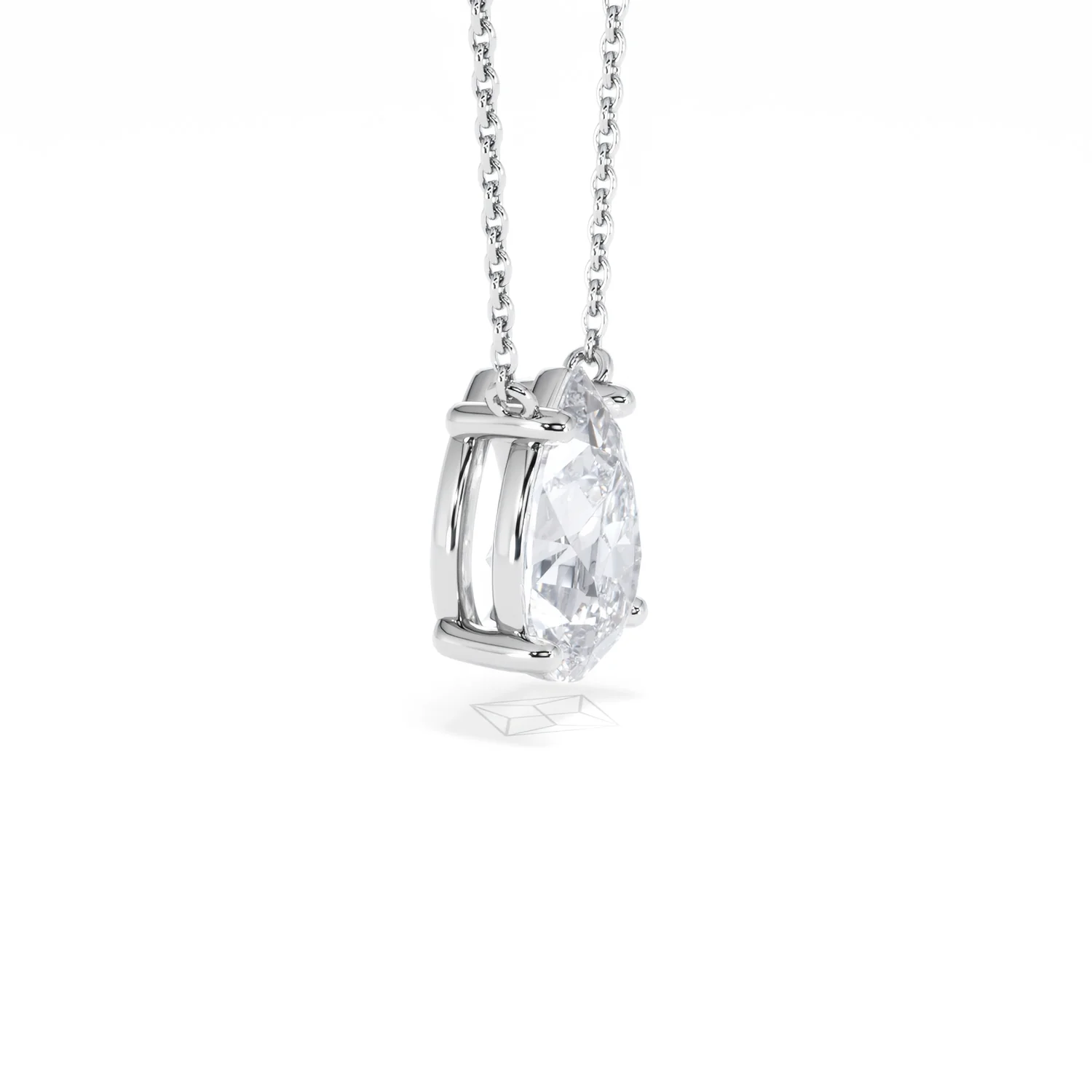 Wanderlust Floating Pear Cut Lab Diamond Solitaire Necklace 2.00ct H/SI in 9K White Gold - Image 24