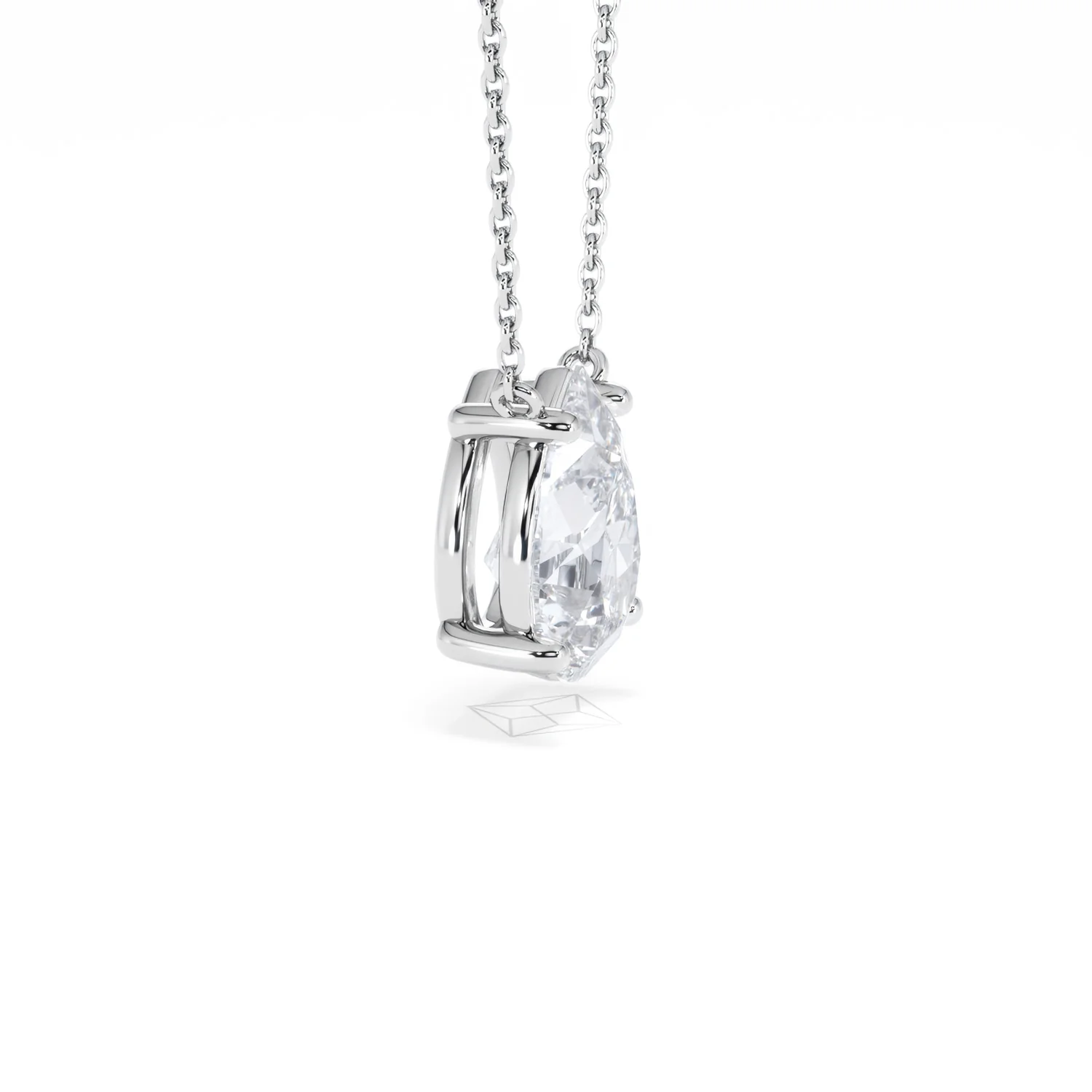 Wanderlust Floating Pear Cut Lab Diamond Solitaire Necklace 2.00ct H/SI in 9K White Gold - Image 25