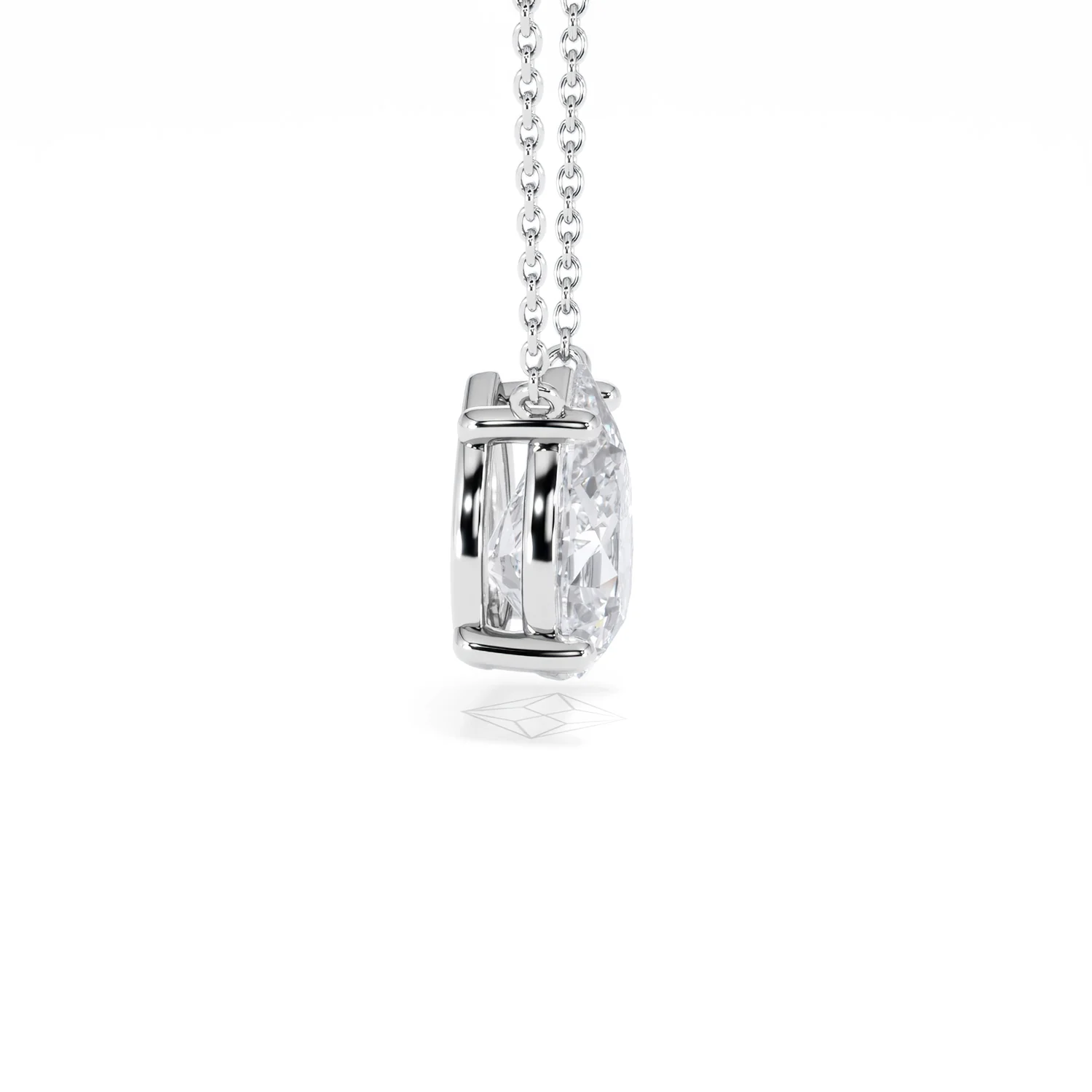 Wanderlust Floating Pear Cut Lab Diamond Solitaire Necklace 2.00ct H/SI in 9K White Gold - Image 28