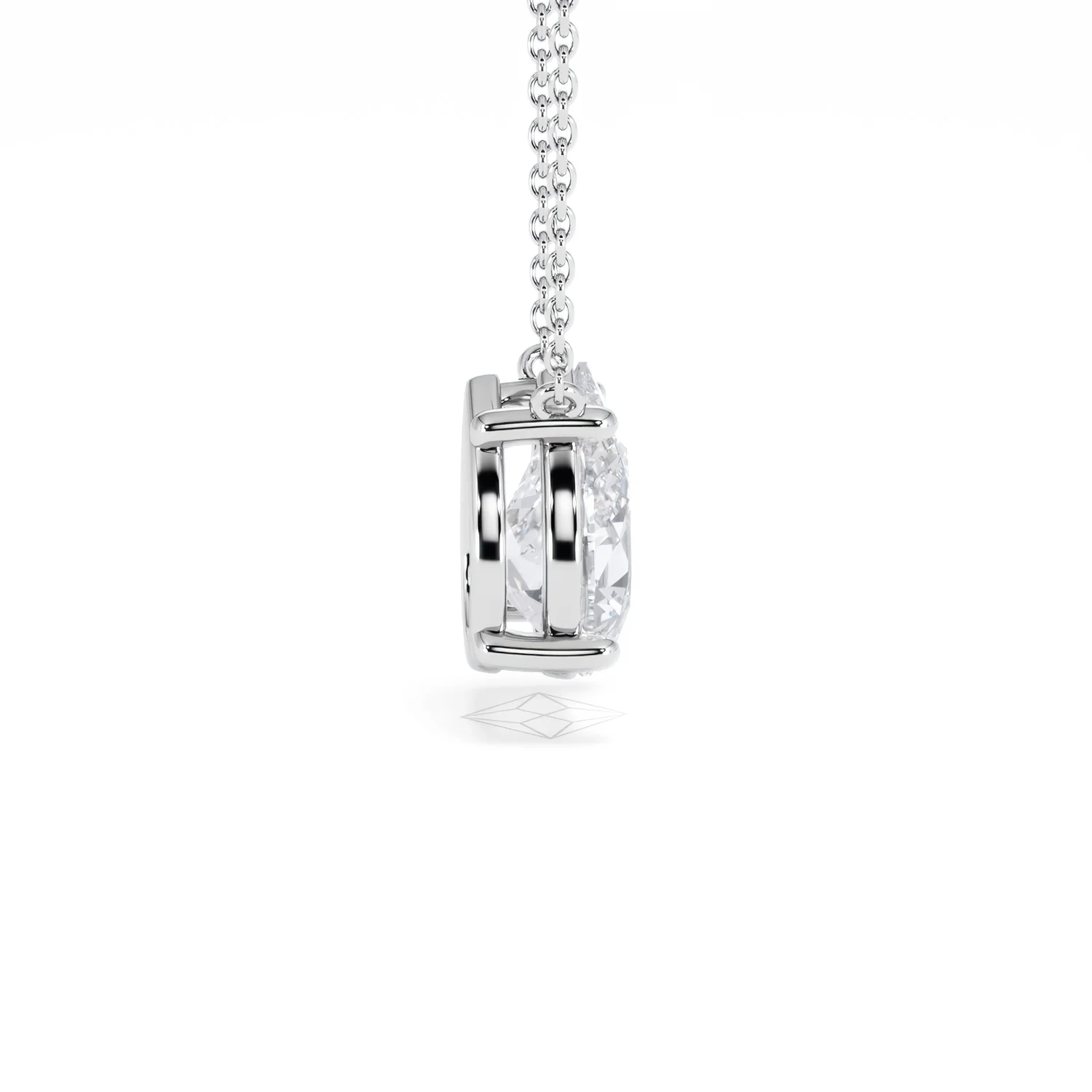 Wanderlust Floating Pear Cut Lab Diamond Solitaire Necklace 2.00ct H/SI in 9K White Gold - Image 31