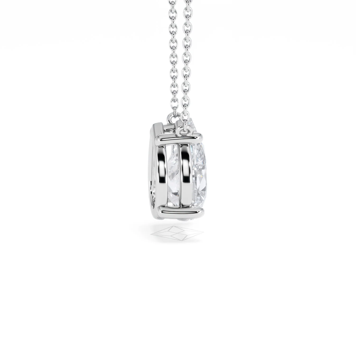 Wanderlust Floating Pear Cut Lab Diamond Solitaire Necklace 2.00ct H/SI in 9K White Gold - Image 32
