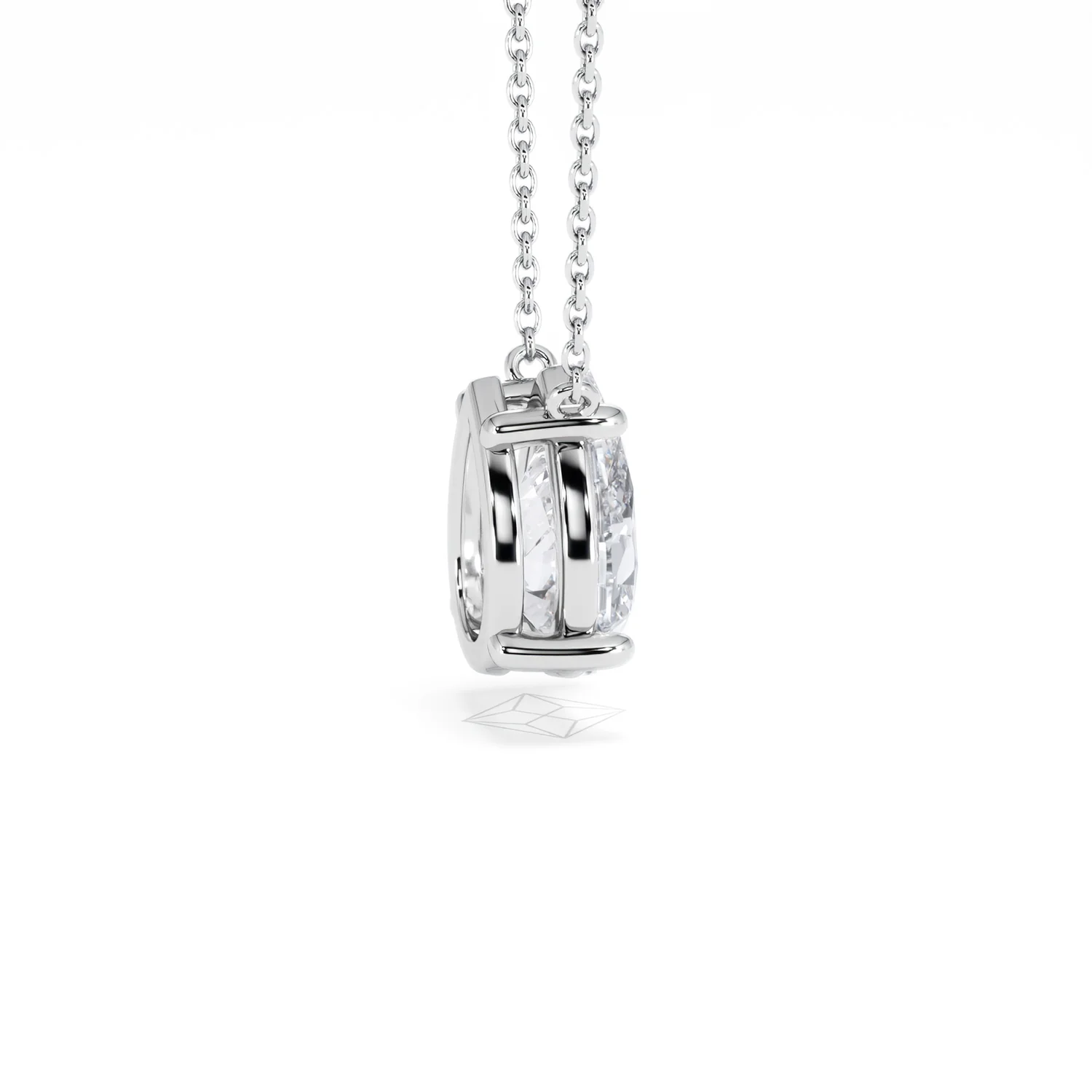 Wanderlust Floating Pear Cut Lab Diamond Solitaire Necklace 2.00ct H/SI in 9K White Gold - Image 33
