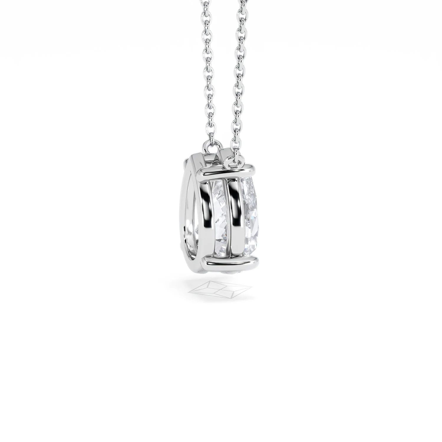 Wanderlust Floating Pear Cut Lab Diamond Solitaire Necklace 2.00ct H/SI in 9K White Gold - Image 34