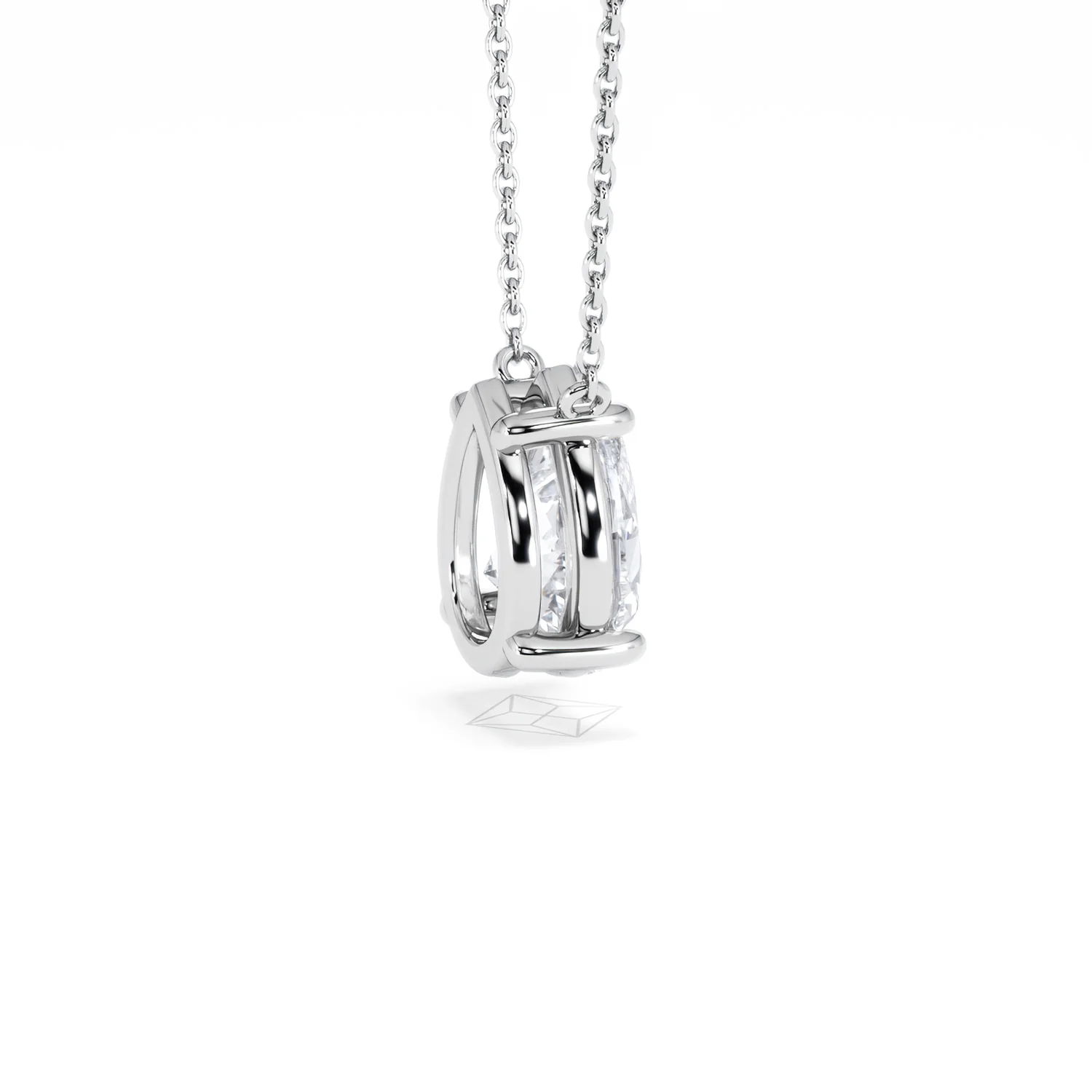 Wanderlust Floating Pear Cut Lab Diamond Solitaire Necklace 2.00ct H/SI in 9K White Gold - Image 35
