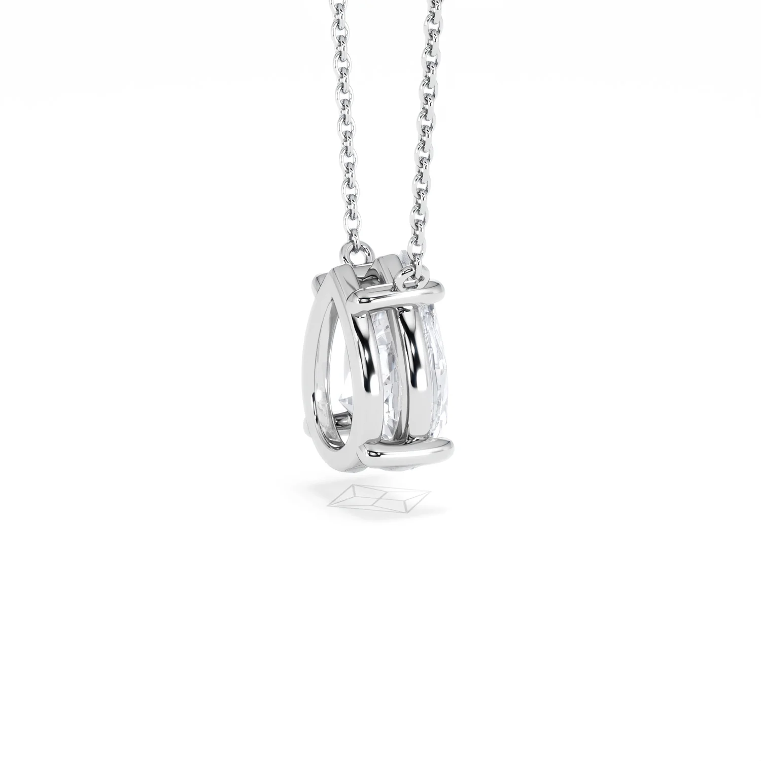 Wanderlust Floating Pear Cut Lab Diamond Solitaire Necklace 2.00ct H/SI in 9K White Gold - Image 36