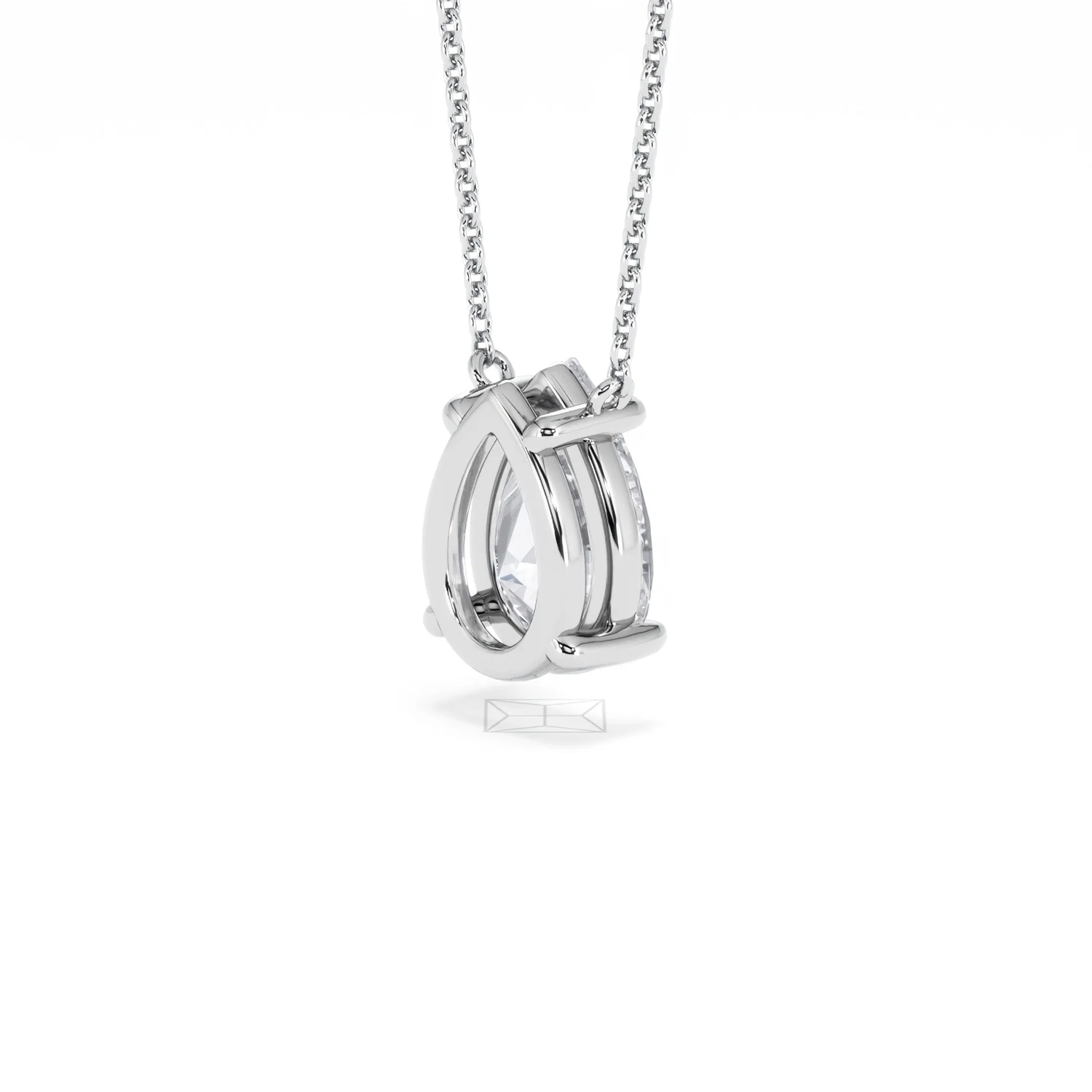 Wanderlust Floating Pear Cut Lab Diamond Solitaire Necklace 2.00ct H/SI in 9K White Gold - Image 40