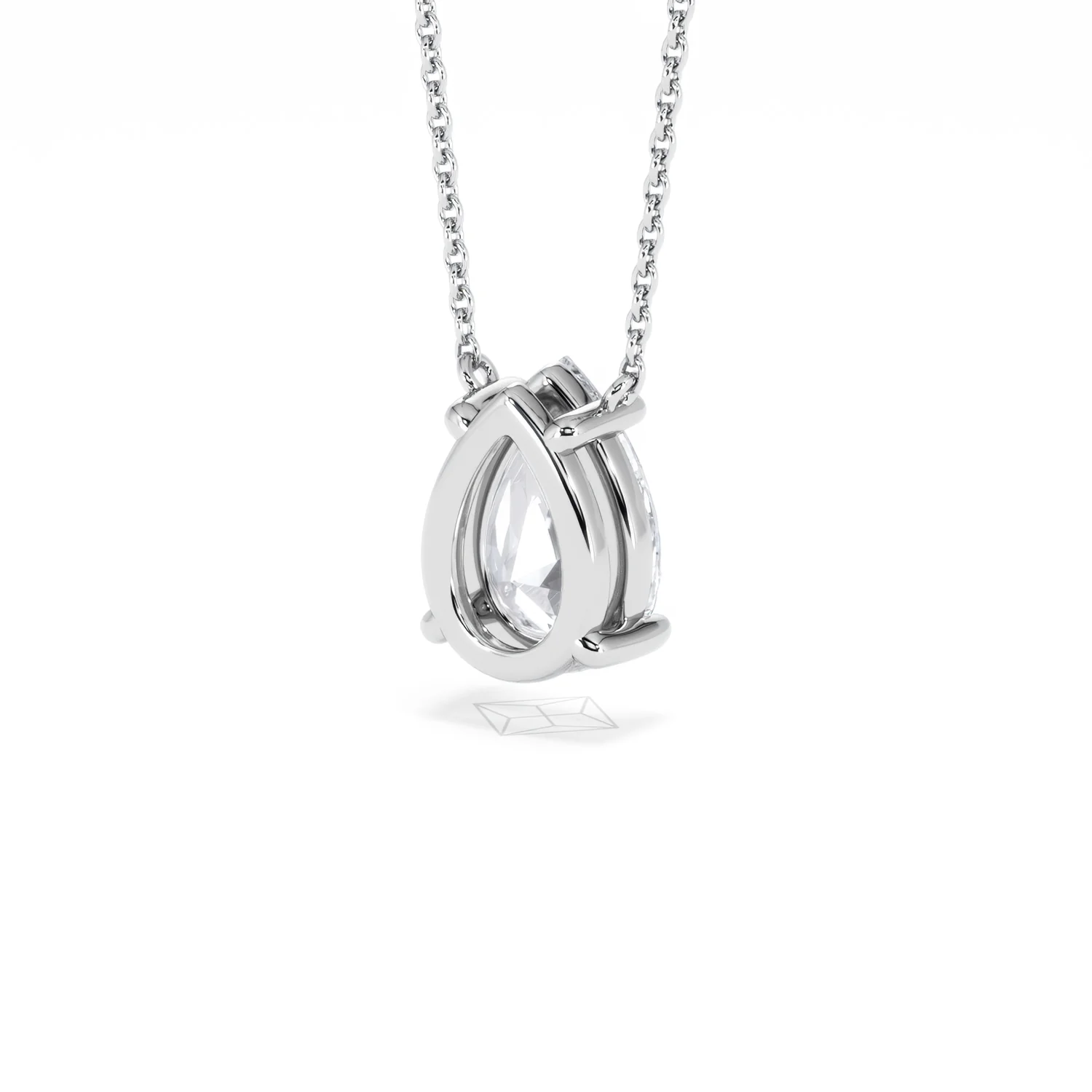 Wanderlust Floating Pear Cut Lab Diamond Solitaire Necklace 2.00ct H/SI in 9K White Gold - Image 43