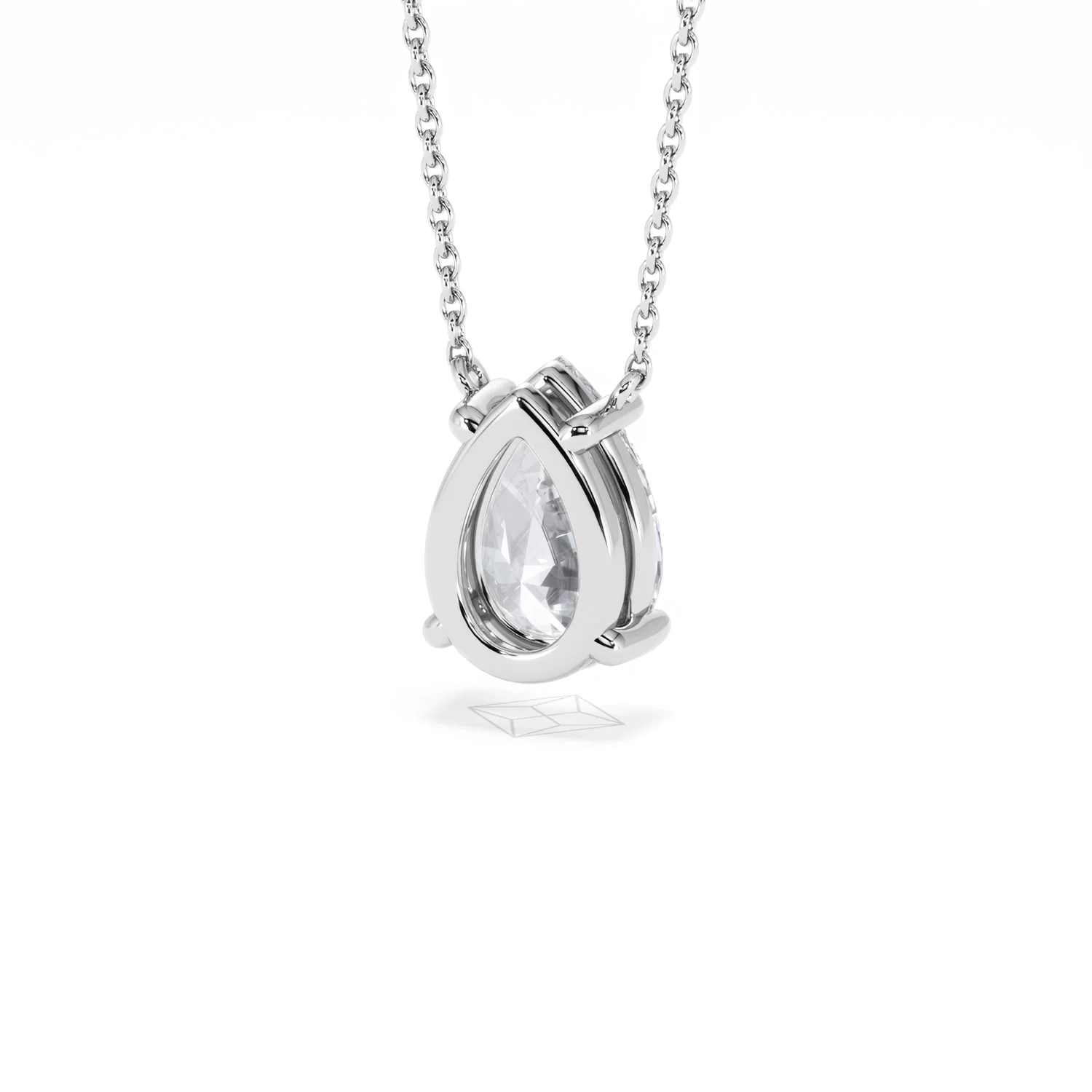 Wanderlust Floating Pear Cut Lab Diamond Solitaire Necklace 2.00ct H/SI in 9K White Gold - Image 45