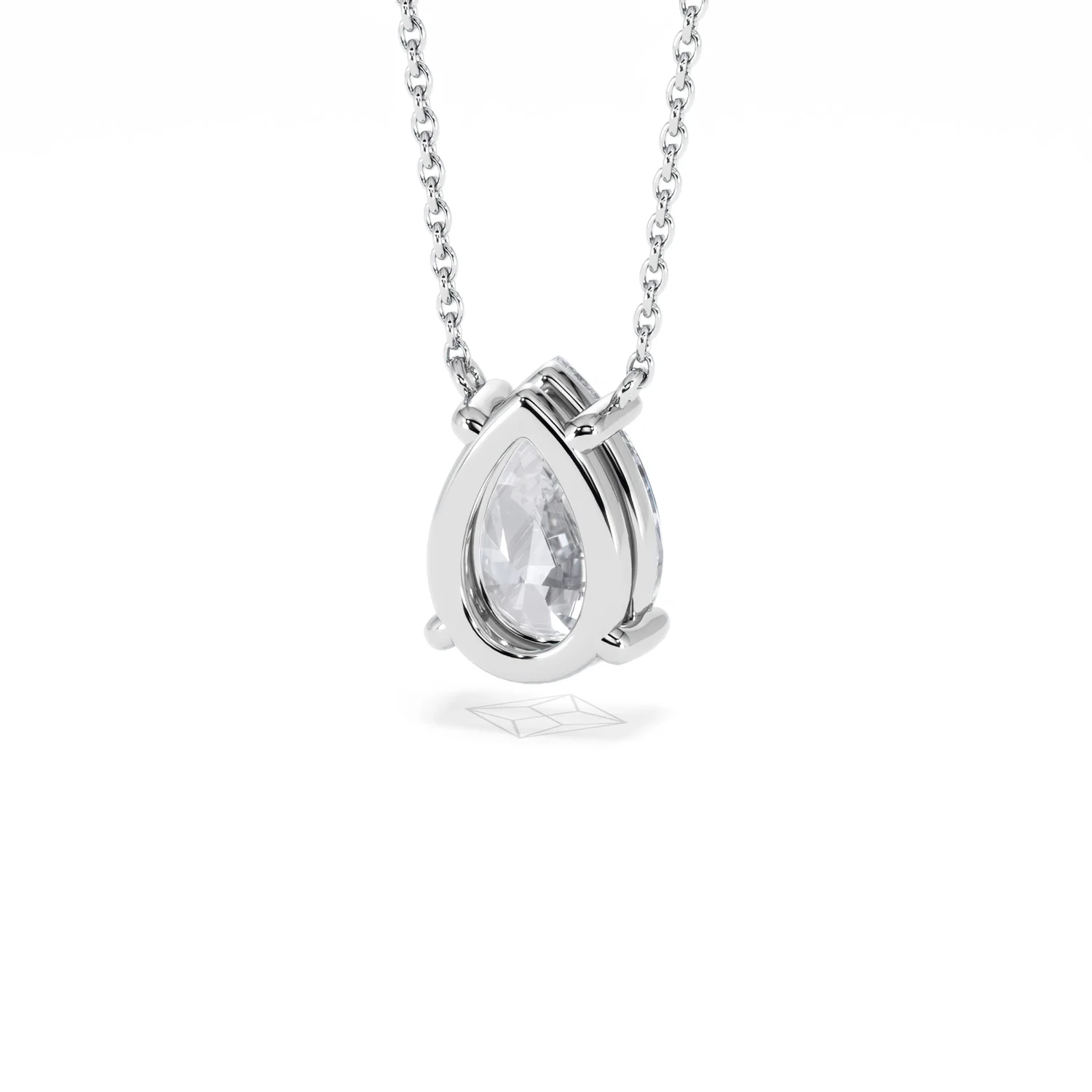 Wanderlust Floating Pear Cut Lab Diamond Solitaire Necklace 2.00ct H/SI in 9K White Gold - Image 46