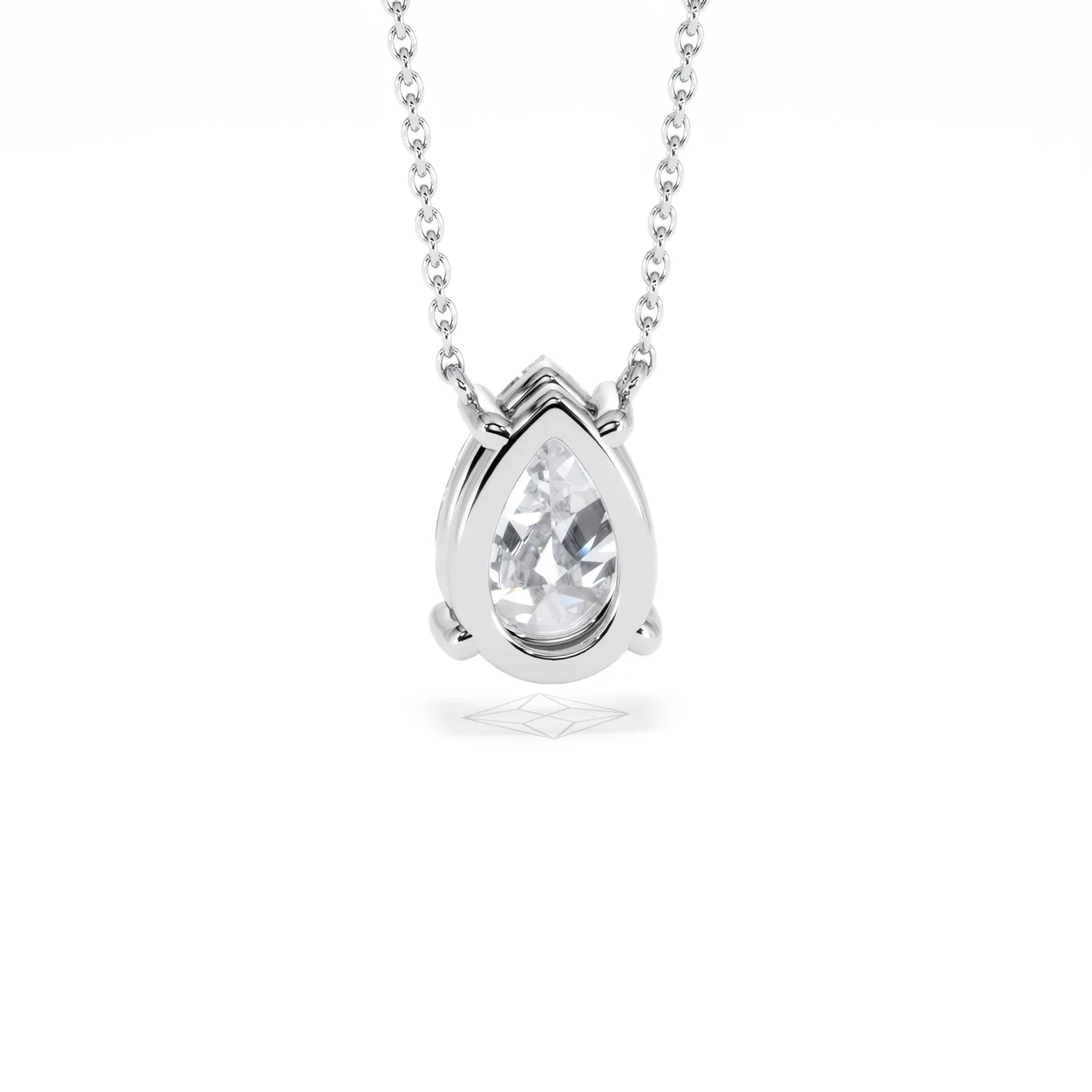 Wanderlust Floating Pear Cut Lab Diamond Solitaire Necklace 2.00ct H/SI in 9K White Gold - Image 51