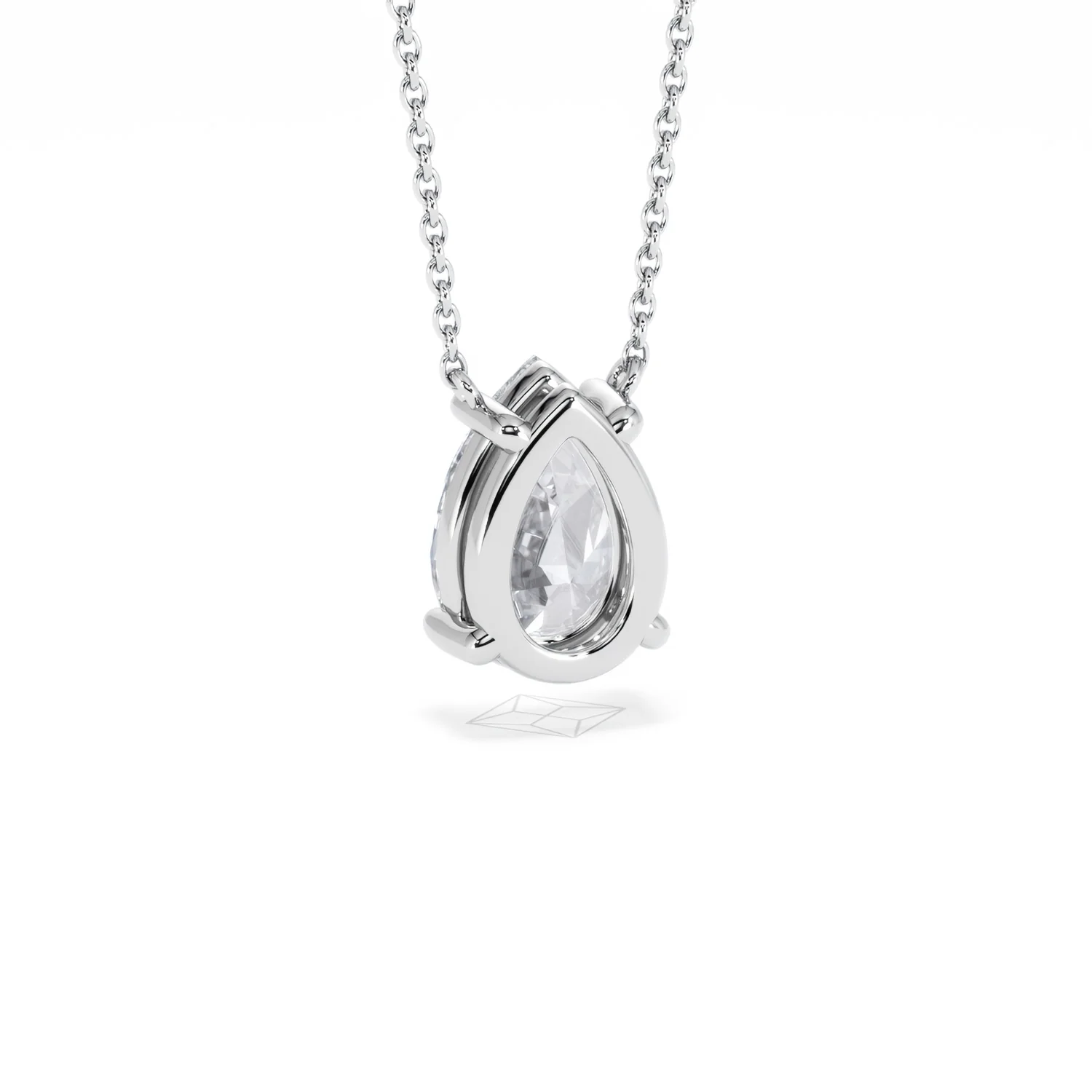 Wanderlust Floating Pear Cut Lab Diamond Solitaire Necklace 2.00ct H/SI in 9K White Gold - Image 54