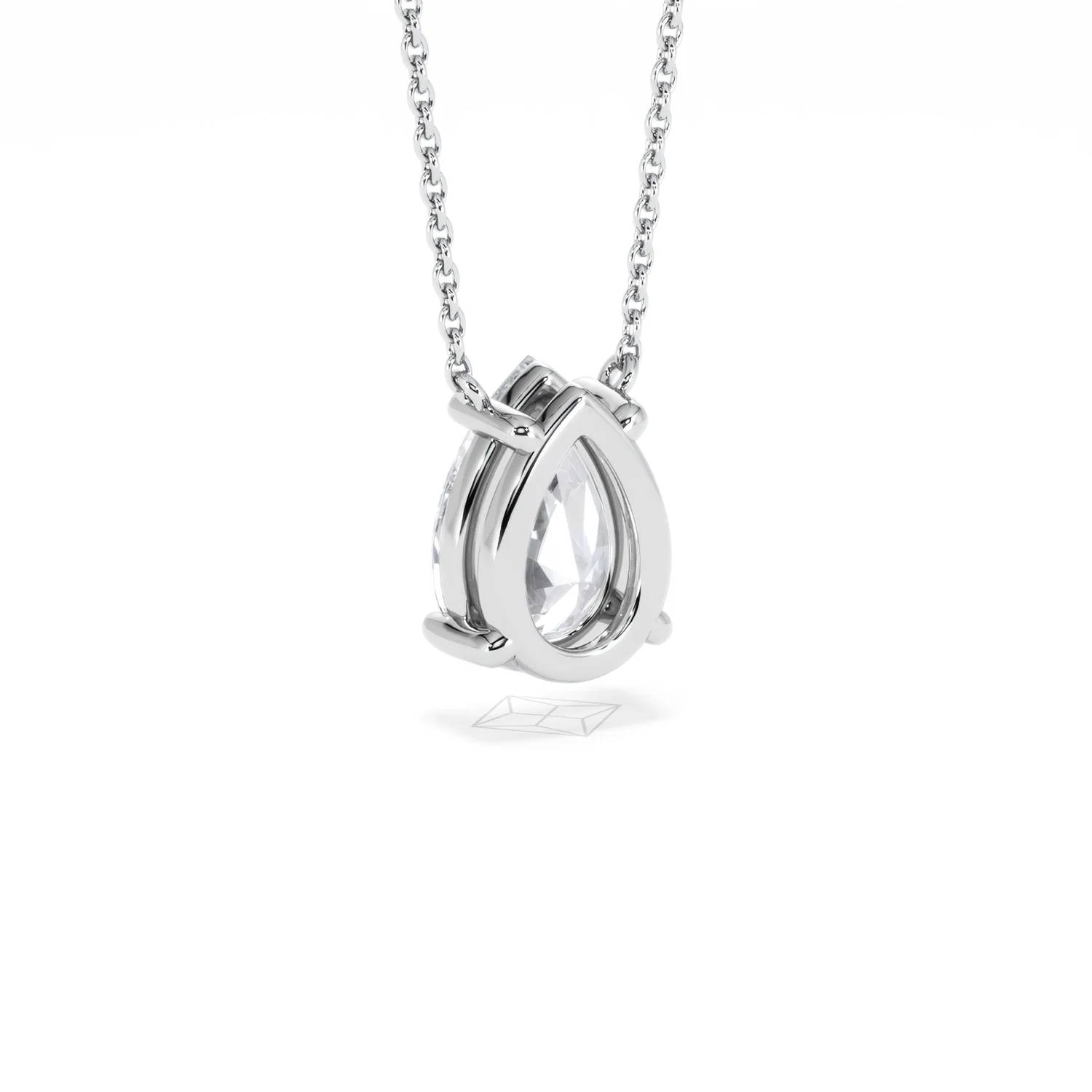 Wanderlust Floating Pear Cut Lab Diamond Solitaire Necklace 2.00ct H/SI in 9K White Gold - Image 56