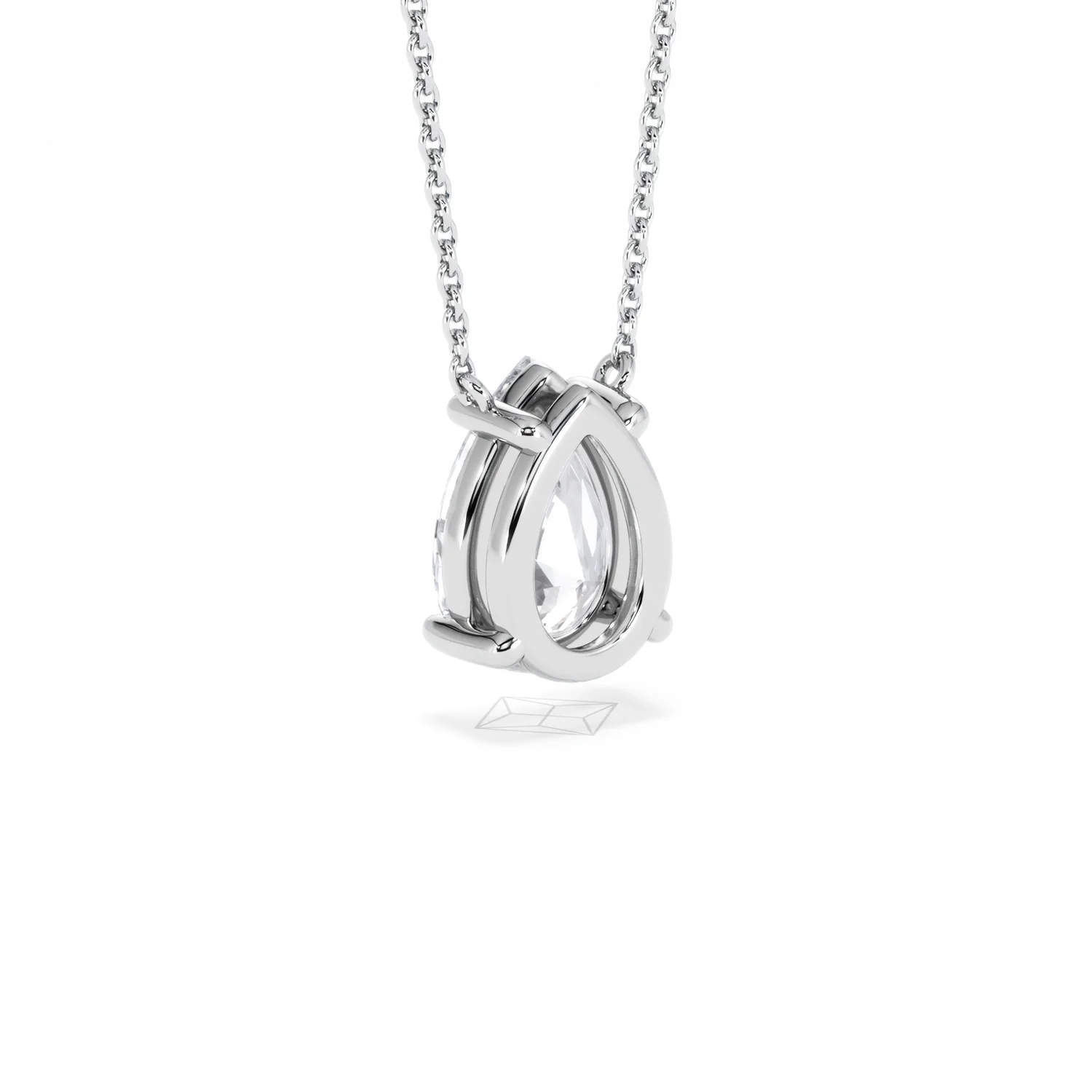 Wanderlust Floating Pear Cut Lab Diamond Solitaire Necklace 2.00ct H/SI in 9K White Gold - Image 57
